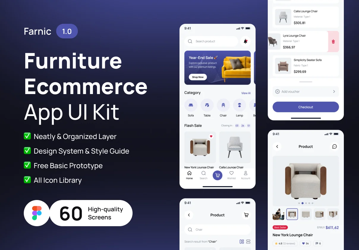 Farnic - Furniture Ecommerce App UI Kit
