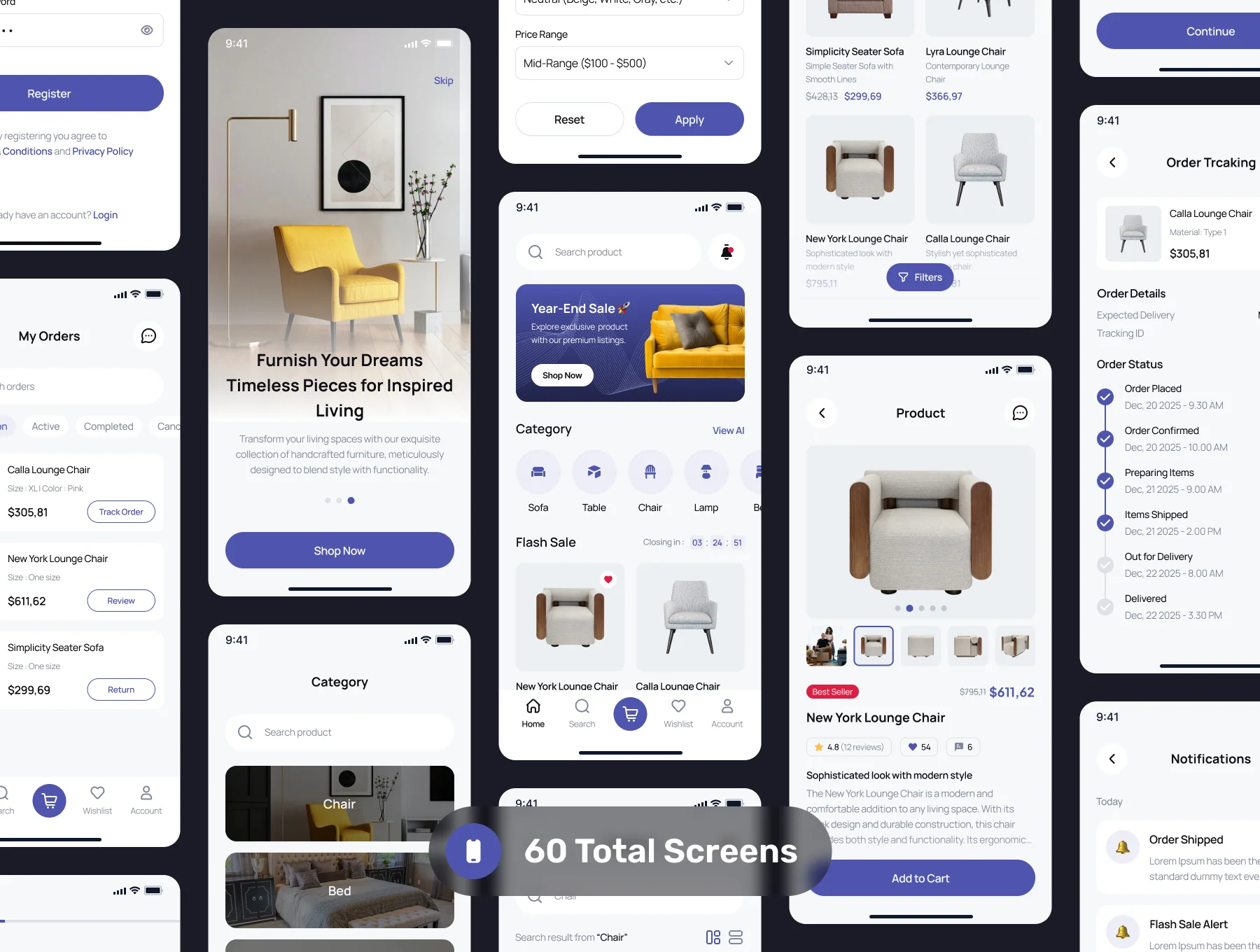 Farnic - Furniture Ecommerce App UI Kit 5