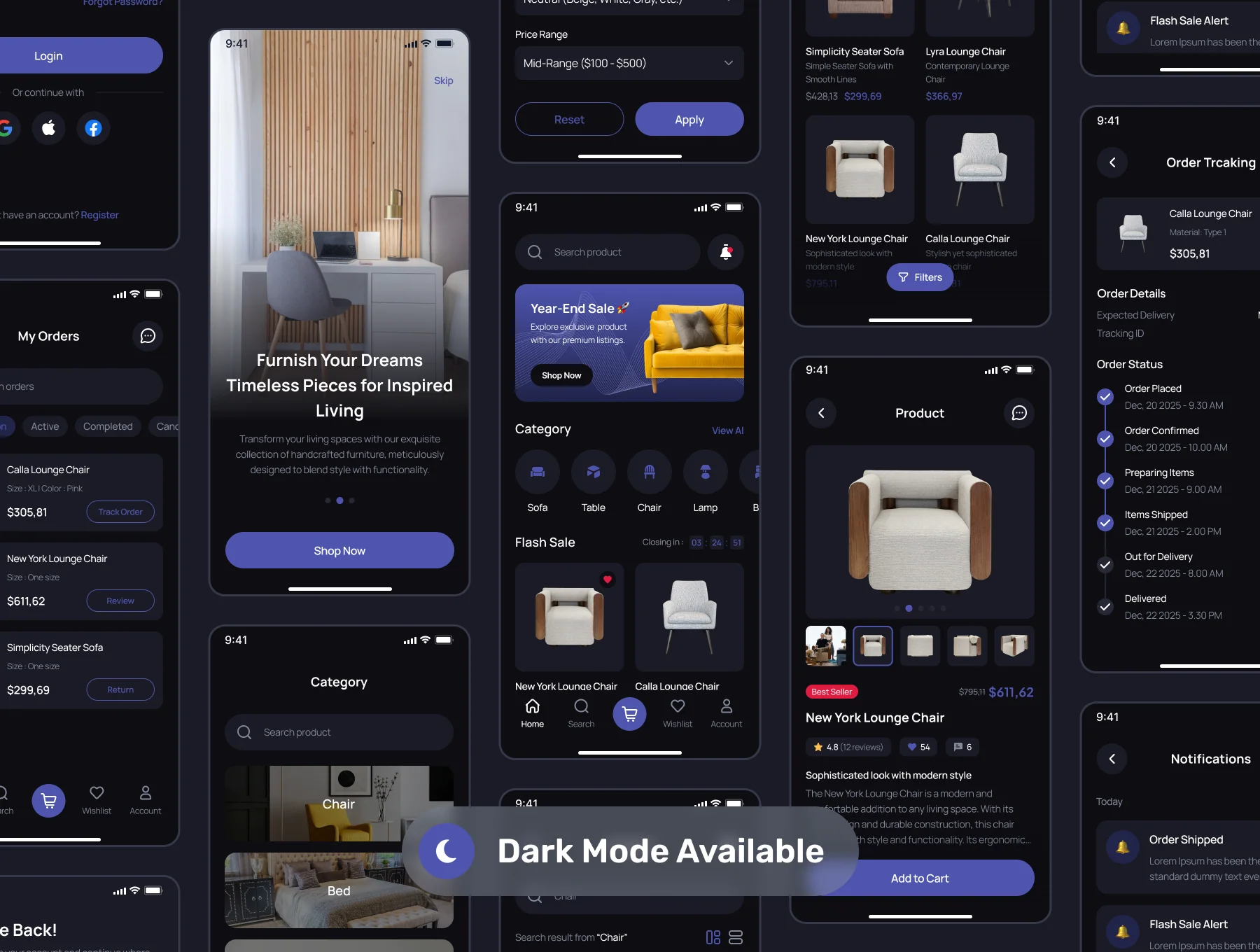 Farnic - Furniture Ecommerce App UI Kit 6