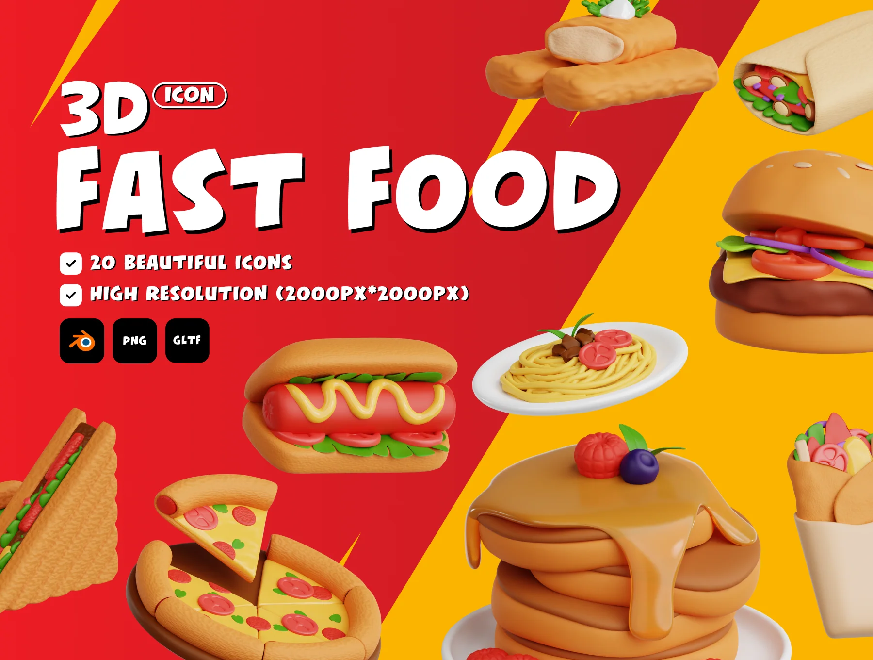 Fast Food 3D Icon Set 3