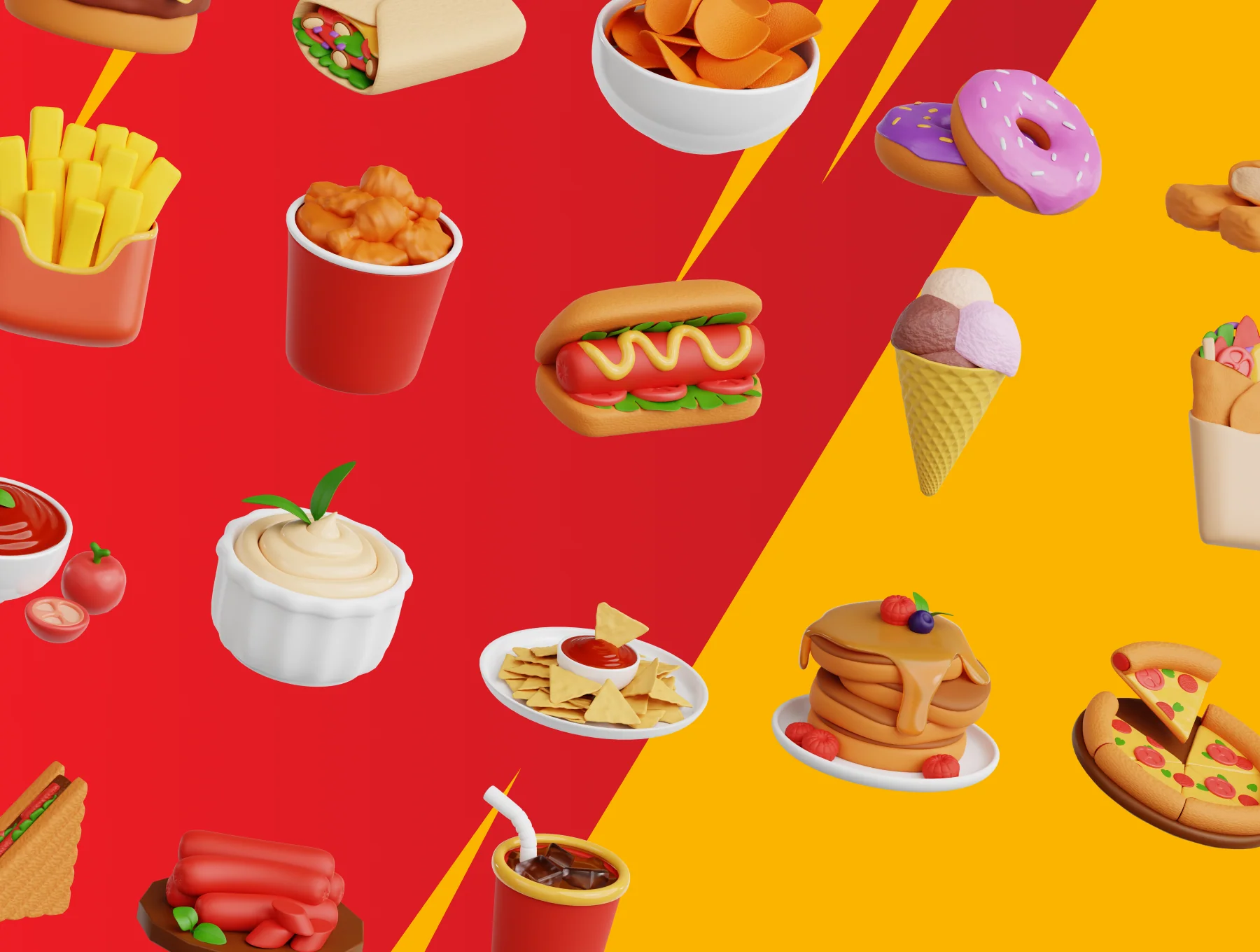 Fast Food 3D Icon Set 5