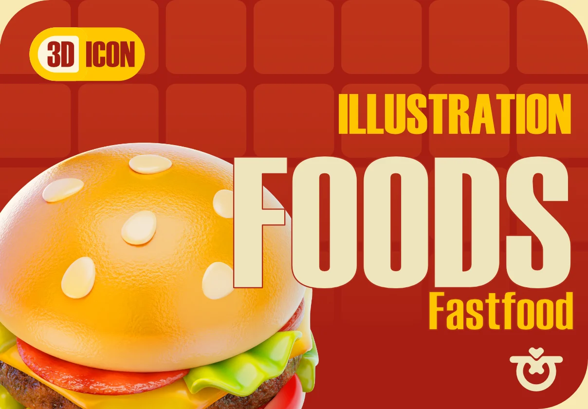 Fast Food 3D Icon Stylized