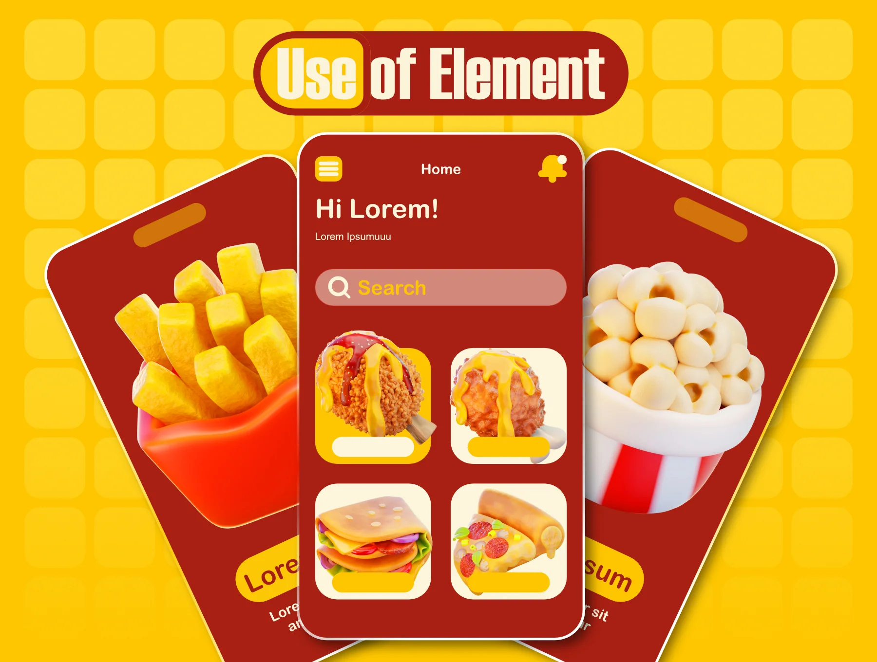 Fast Food 3D Icon Stylized 5