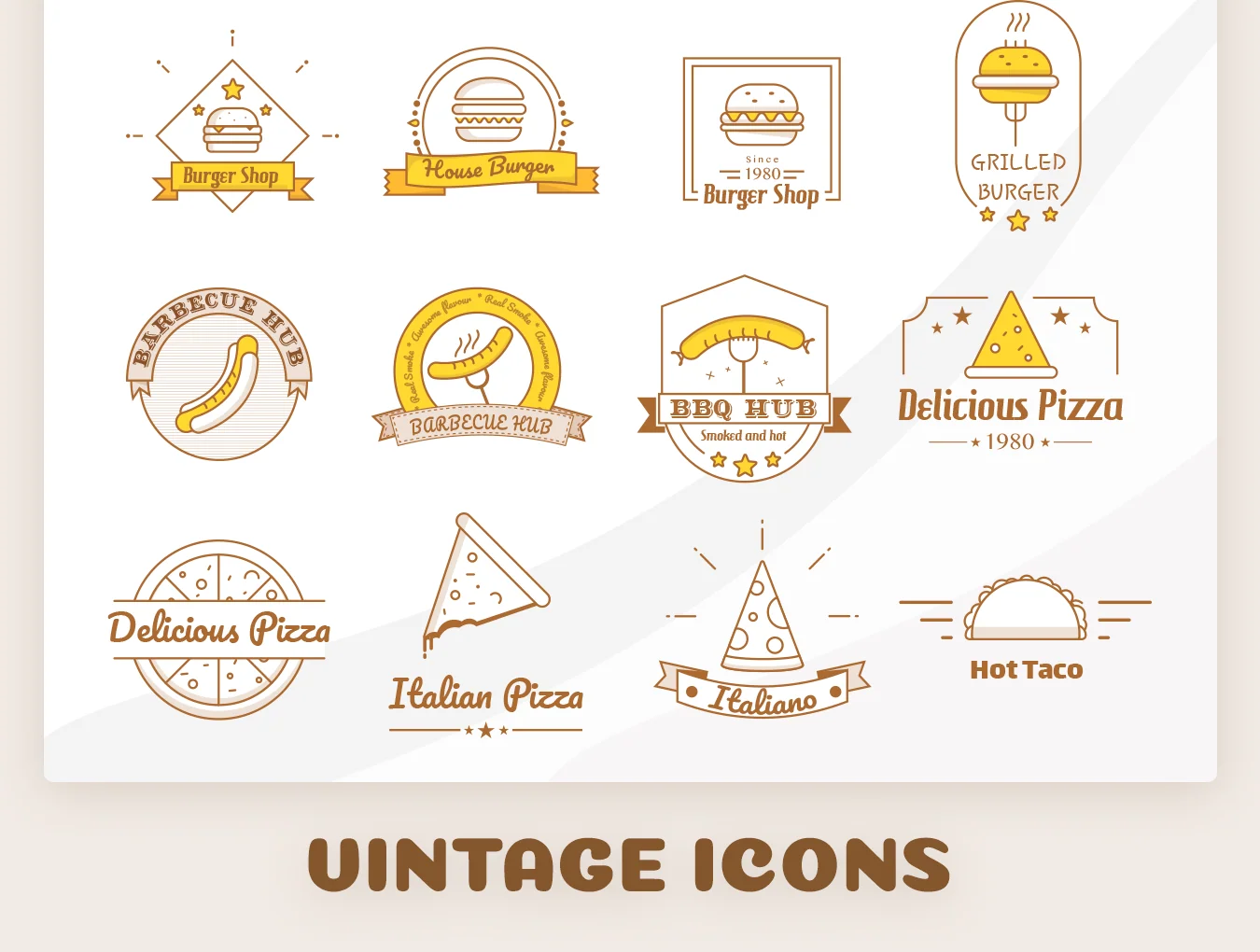 72 Fast Food Icons & Logos 4