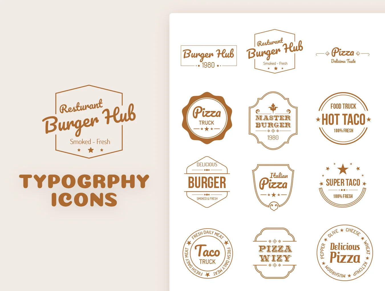 72 Fast Food Icons & Logos 5