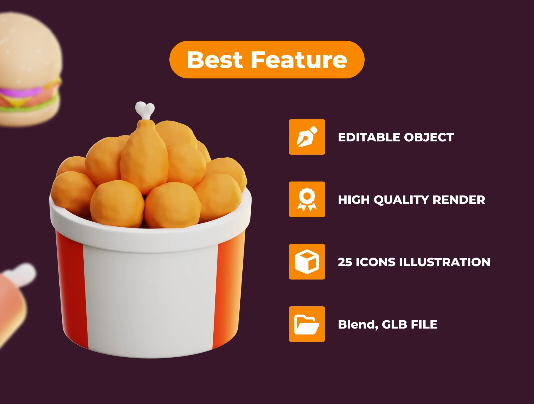 Fast Food & Junk Food 3D 3D Illustration Pack 2