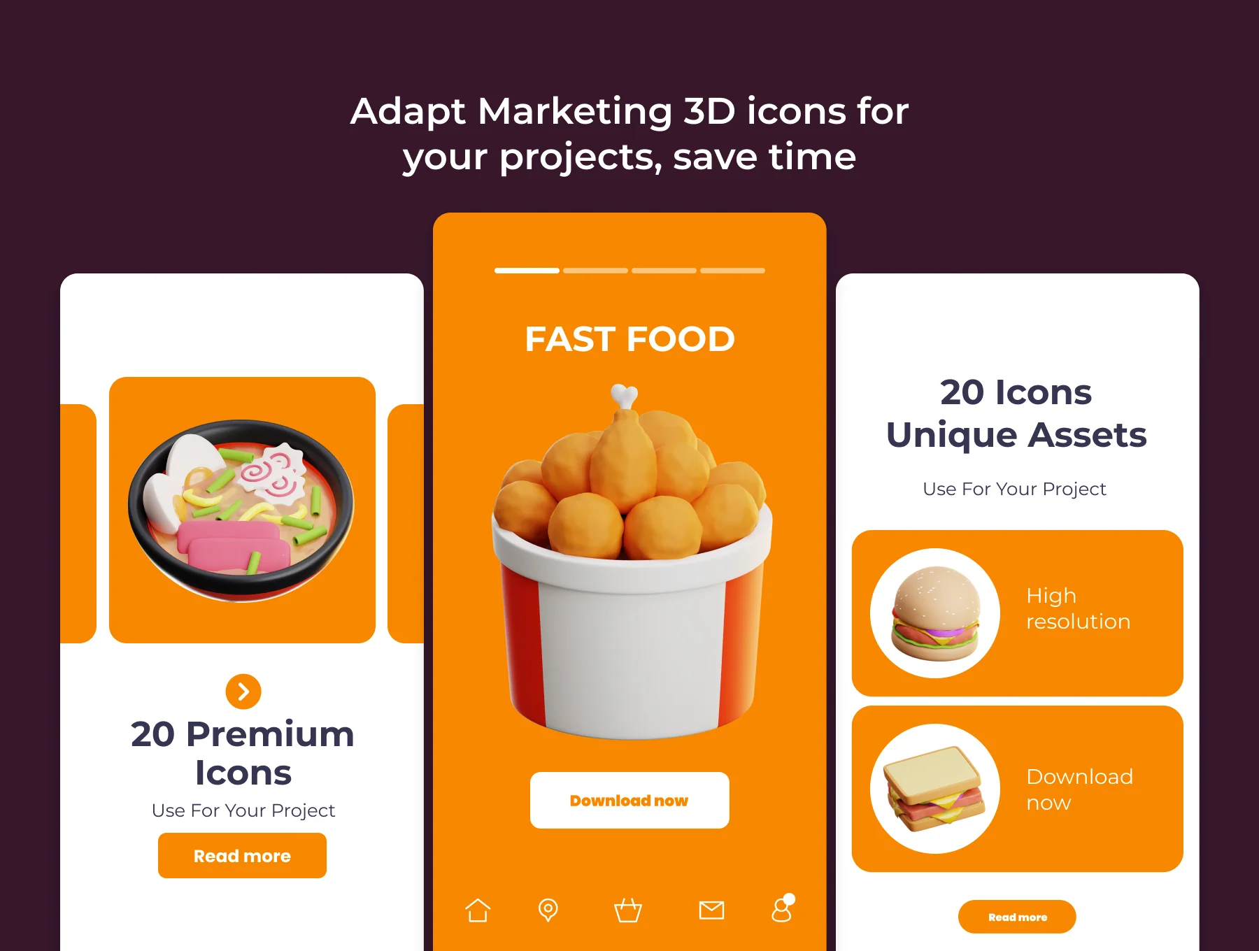 Fast Food & Junk Food 3D 3D Illustration Pack 3