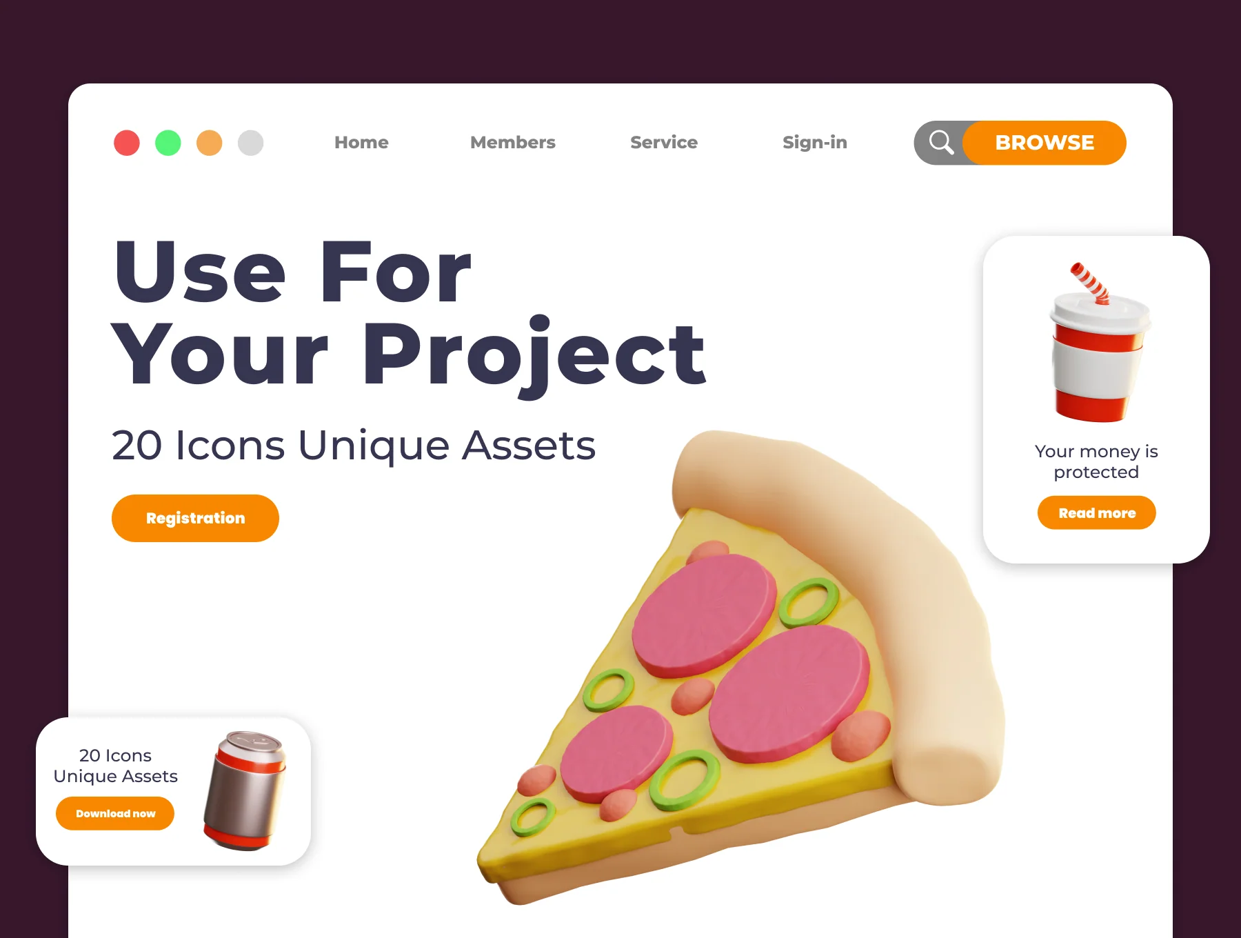 Fast Food & Junk Food 3D 3D Illustration Pack 4