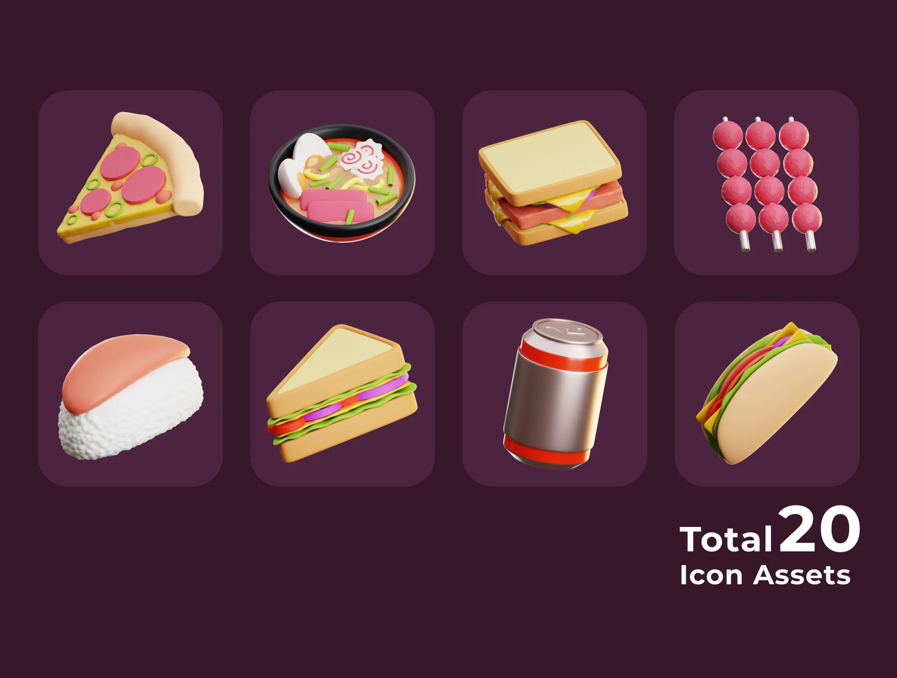 Fast Food & Junk Food 3D 3D Illustration Pack 6