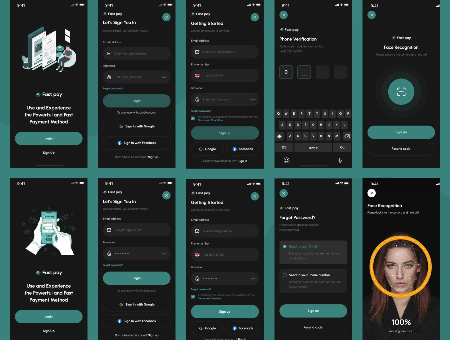 Fast pay Finance app UI kit 6