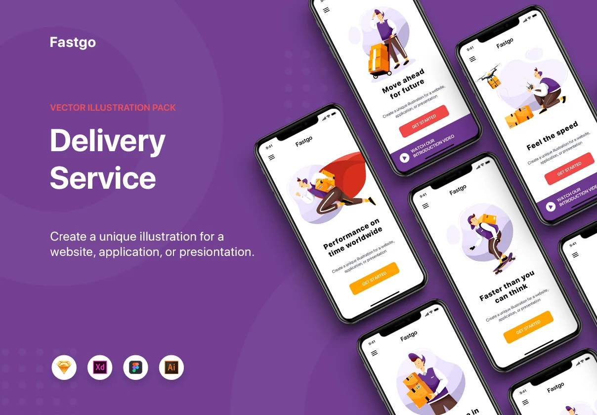 FASTGO - Delivery Service Illustrations