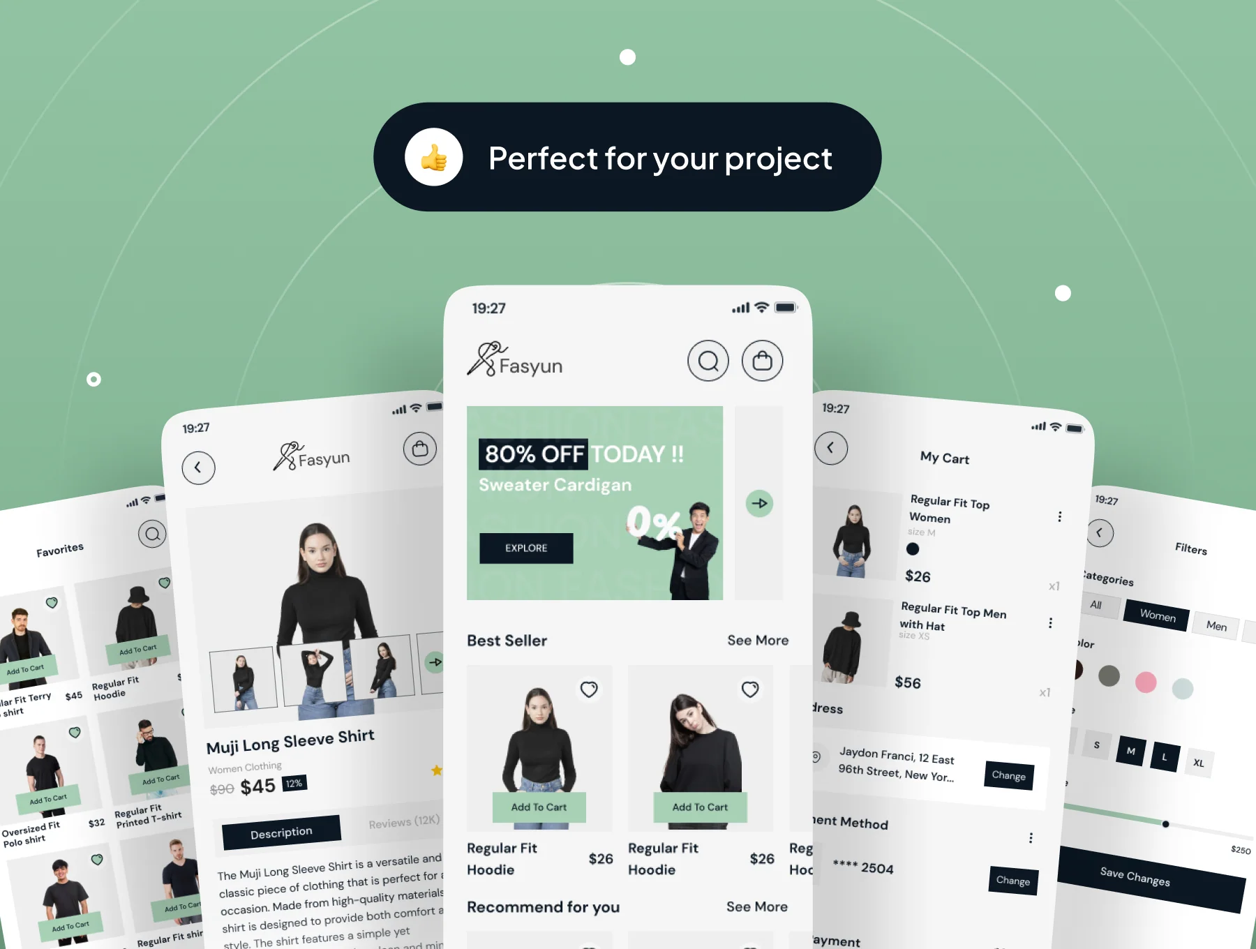 FASYUN - Fashion Mobile App UI Kit 5