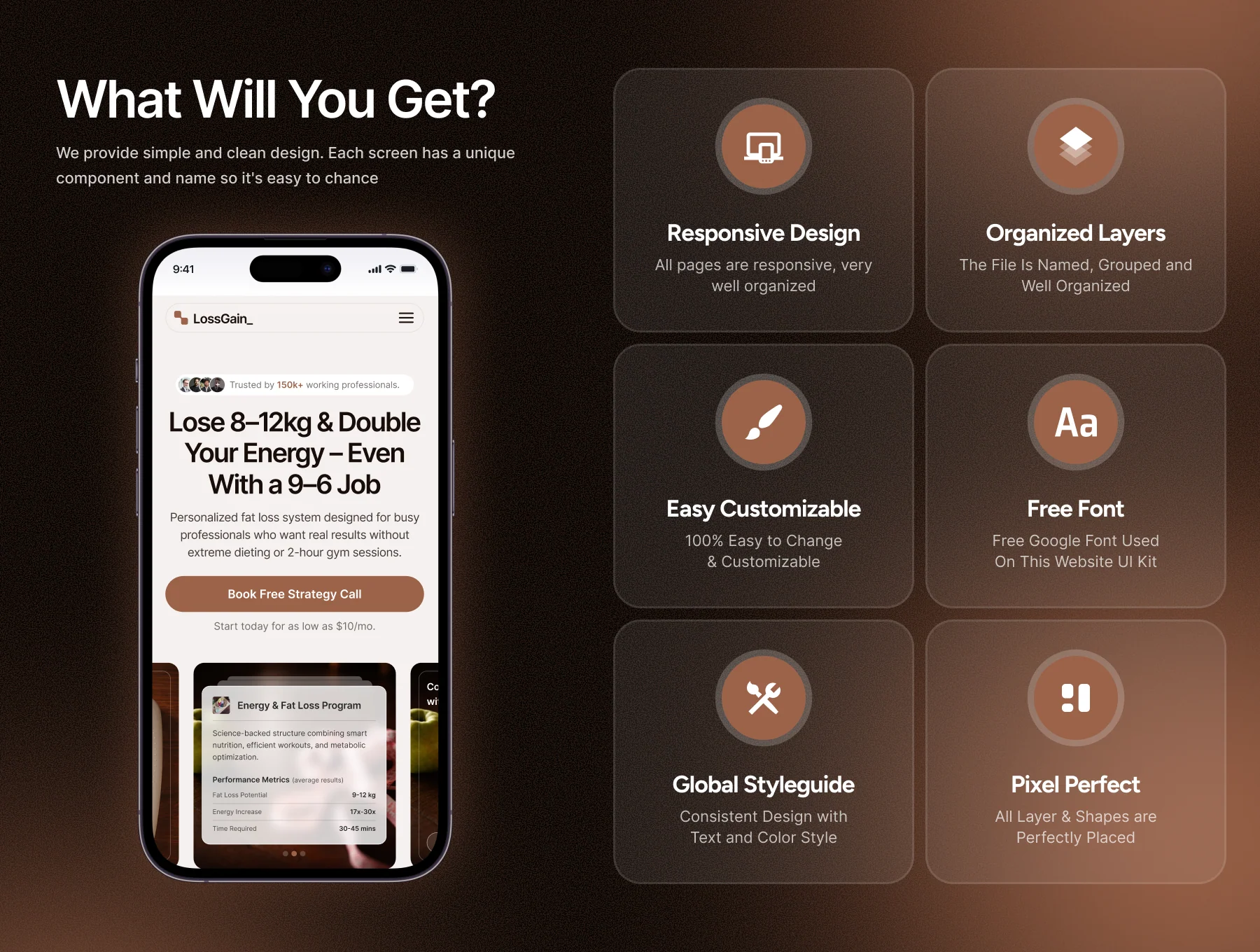 Fat Loss & Energy Saving Landing Page Design - Lossgain 5