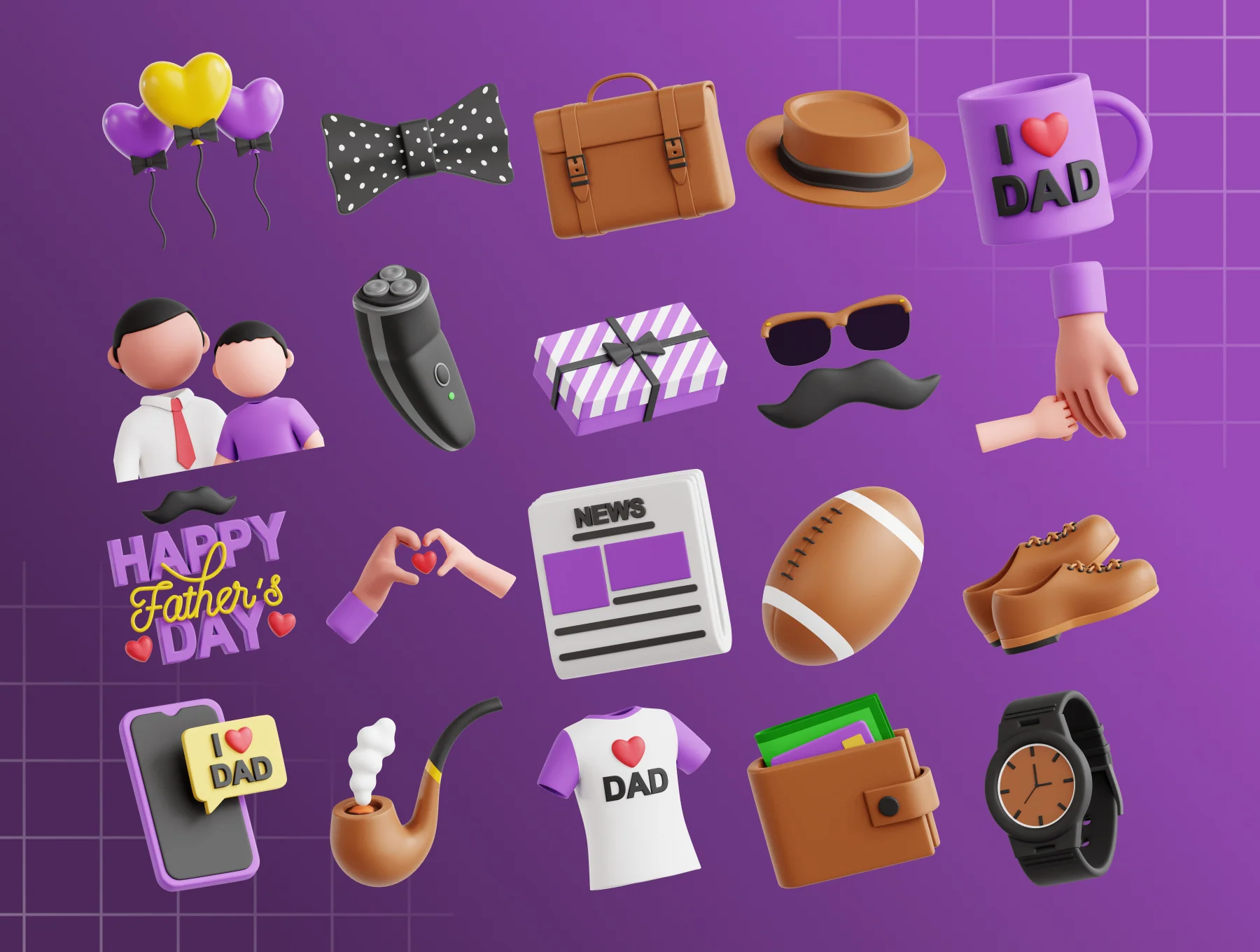 Father 3D Icon Set 5