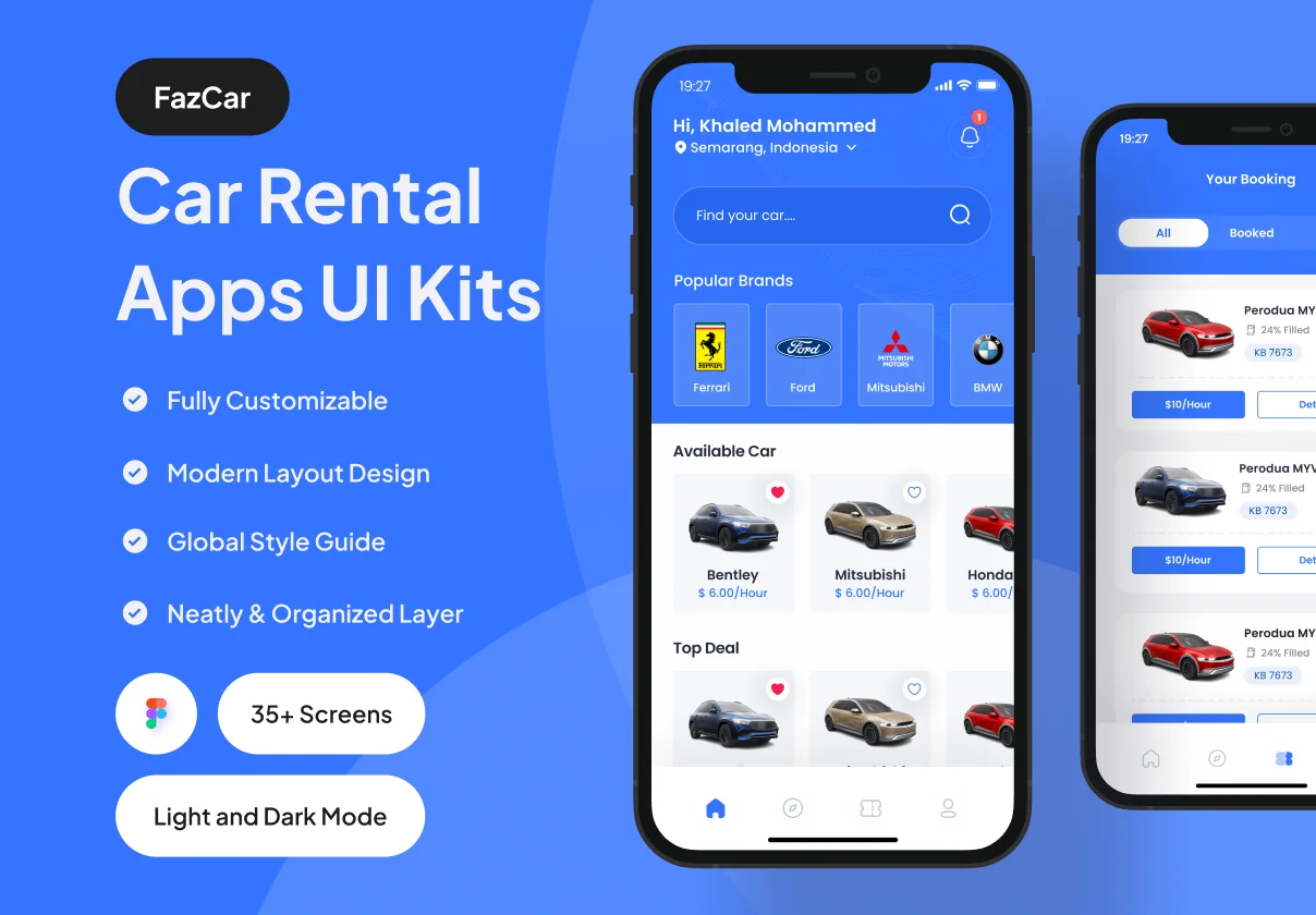 FazCar - Car Rental App UI Kit