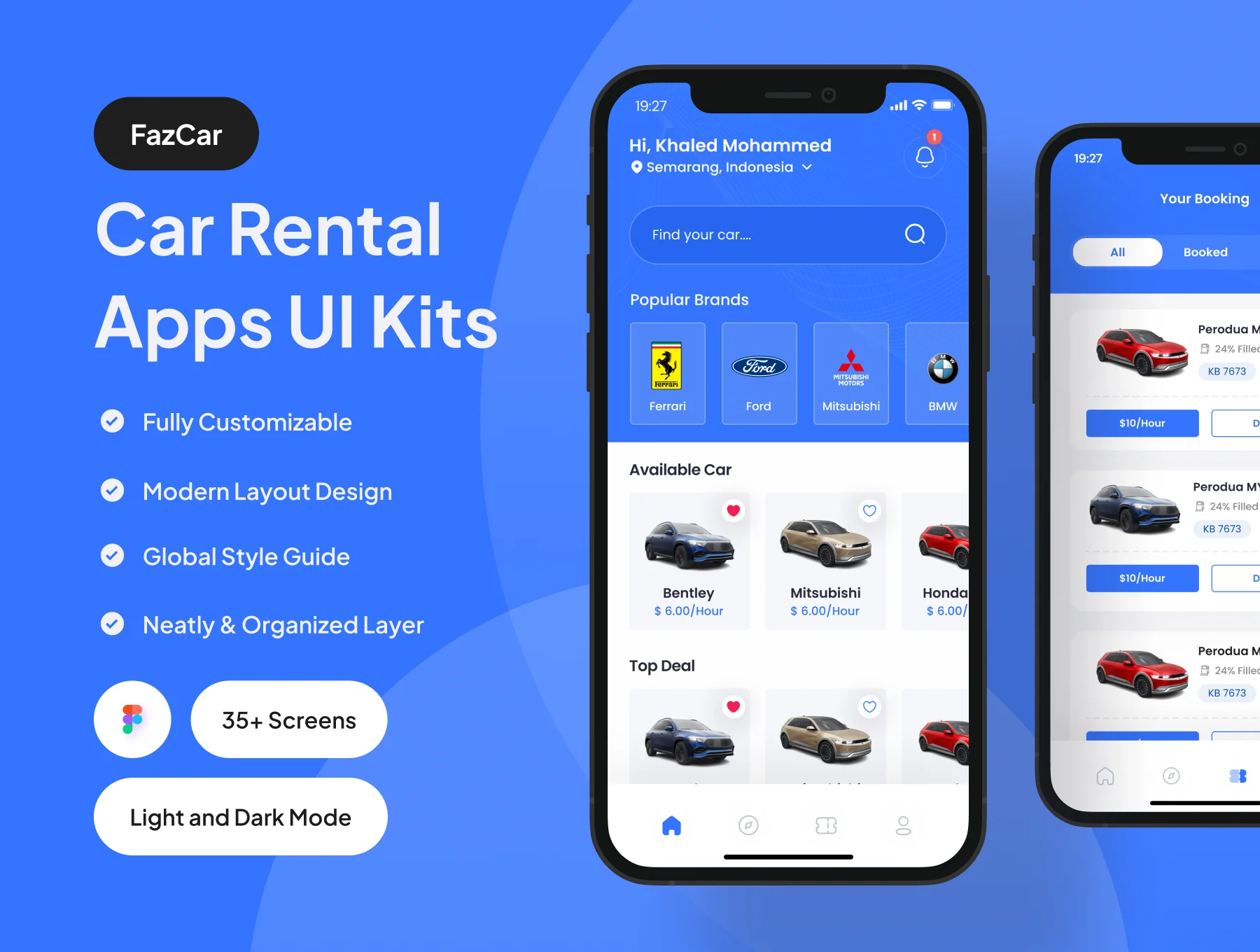 FazCar - Car Rental App UI Kit