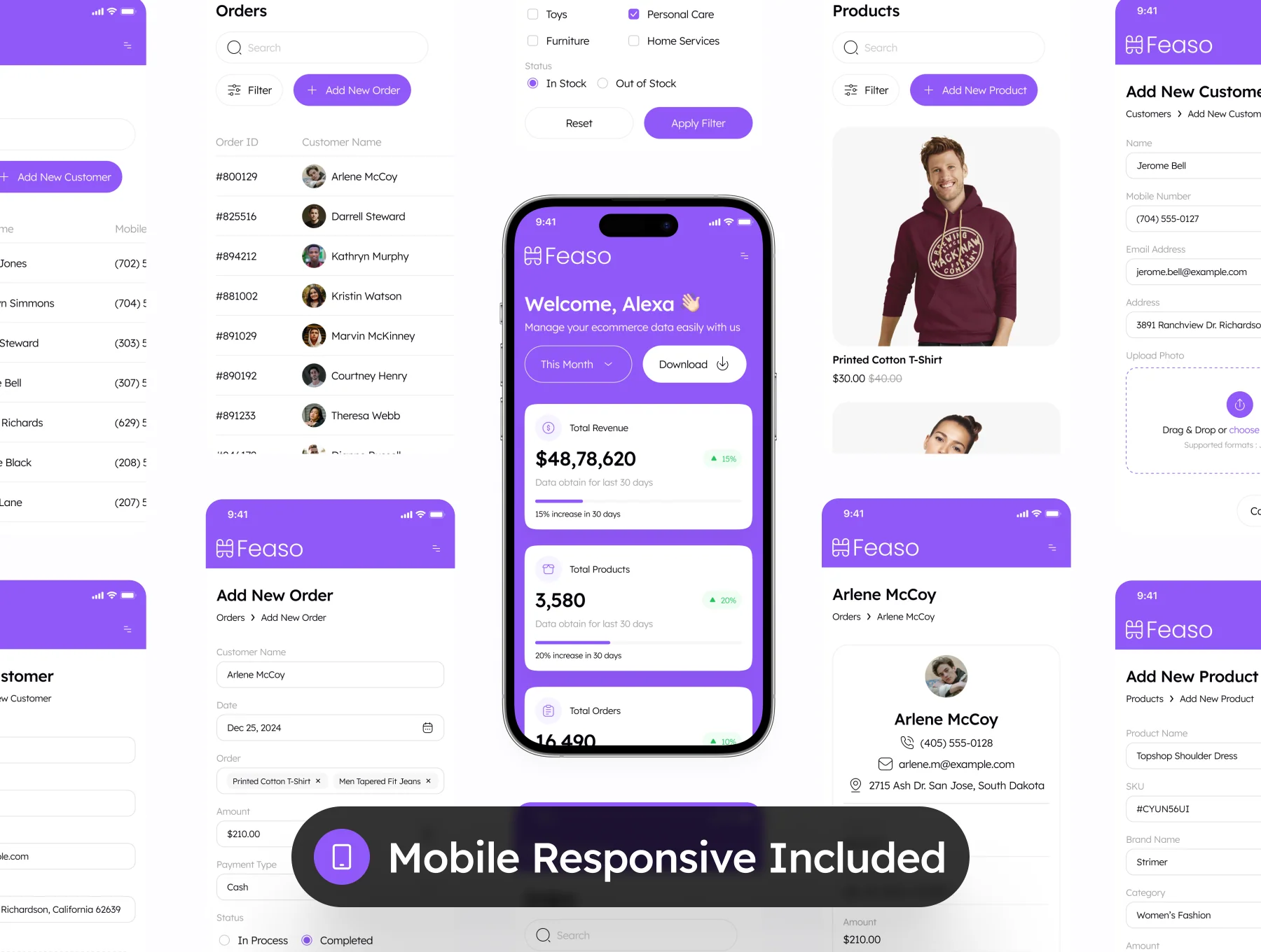 Feaso - Ecommerce Dashboard Admin UI Kit 7