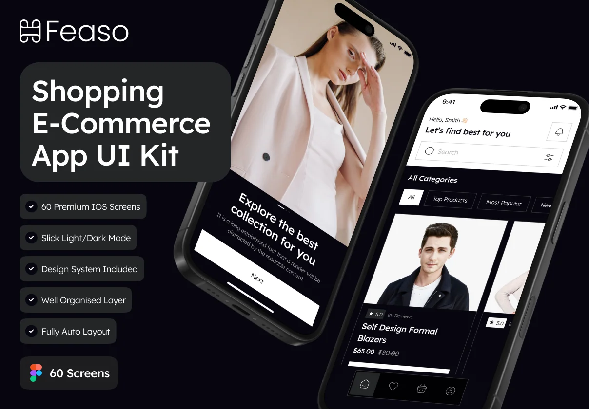 Feaso - Shopping Ecommerce App UI Kit