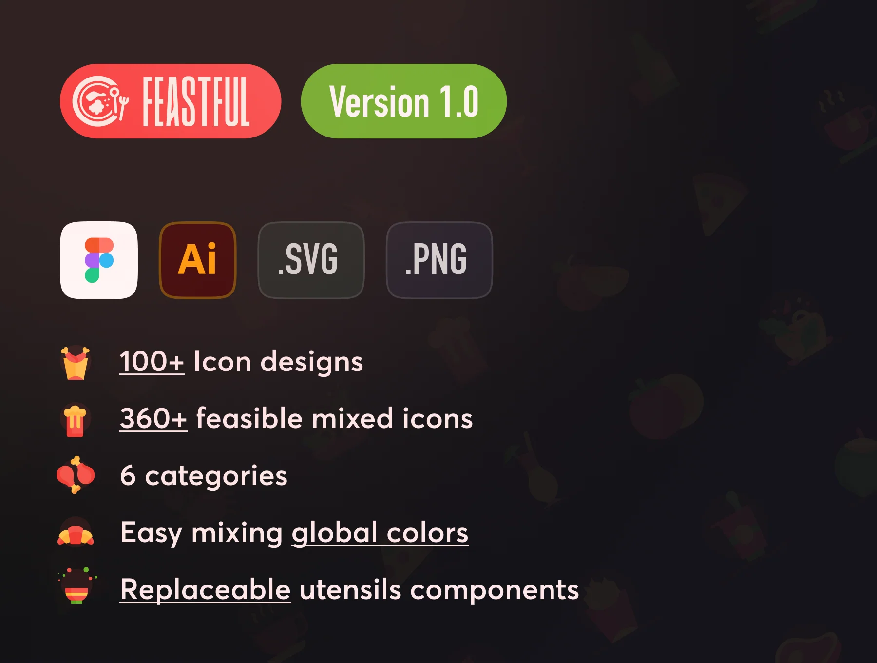 Feastful - Food color icon advanced pack 2