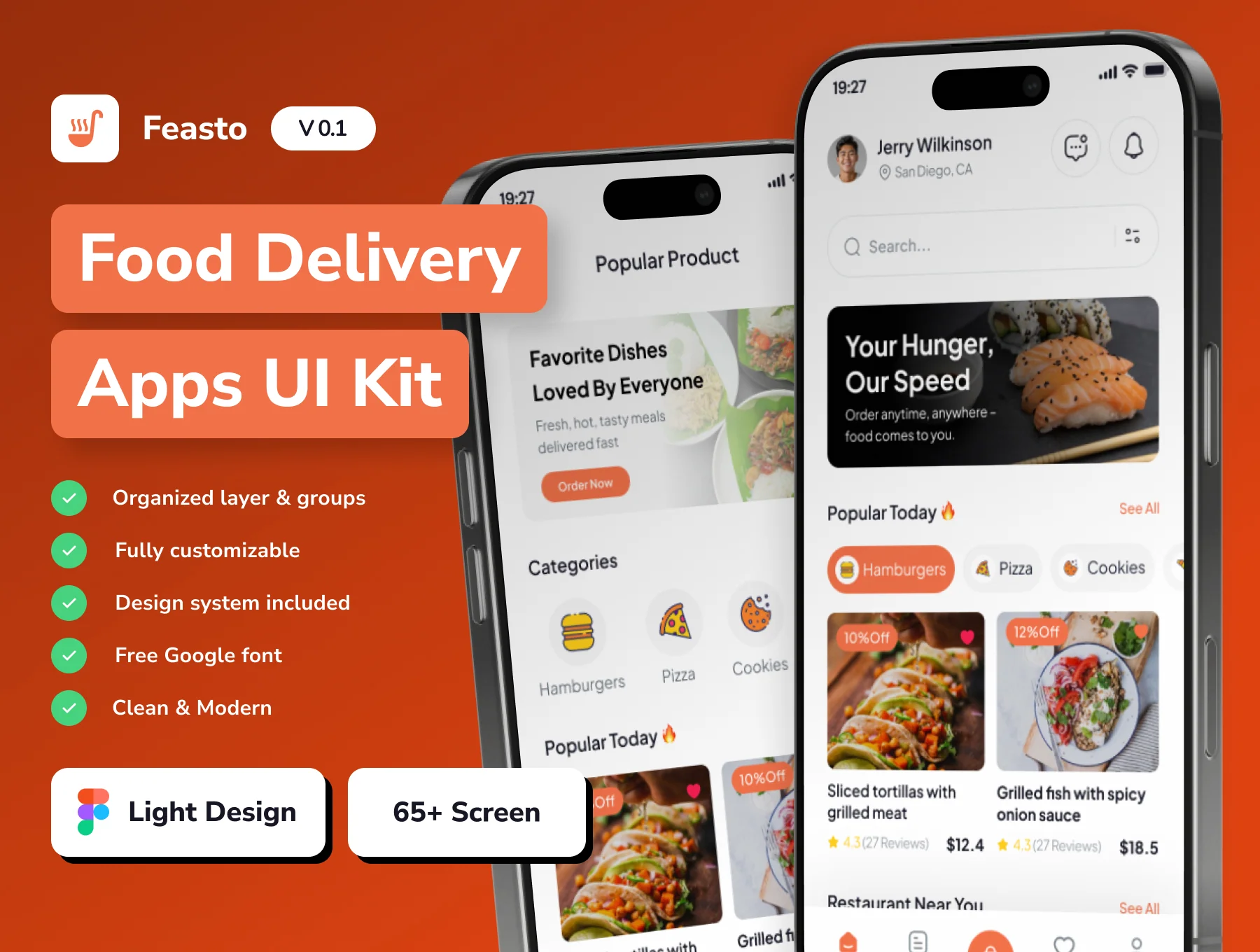 Feasto - Reservation & Food Delivery Mobile App UI Kits