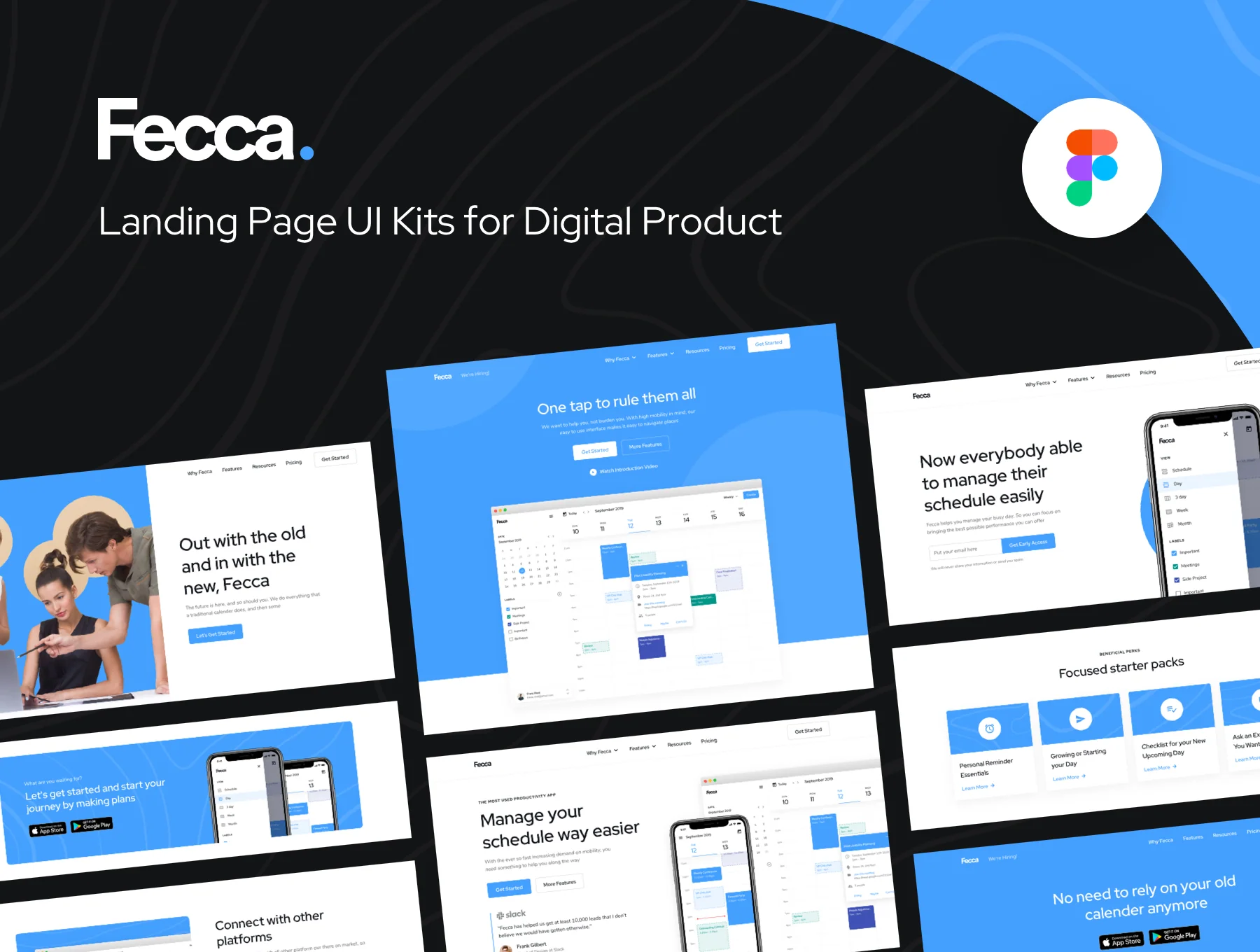 Fecca - Landing Page UI Kit (Figma)