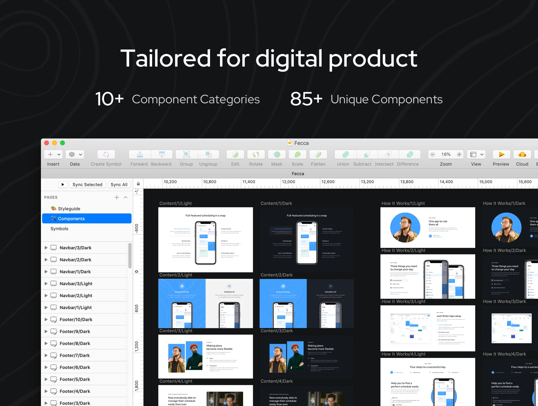 Fecca - Landing Page UI Kit (Sketch) 2