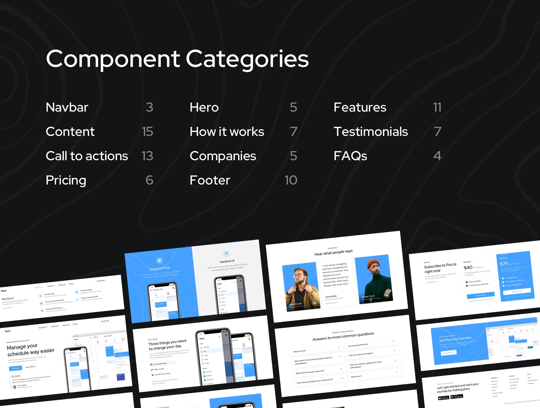 Fecca - Landing Page UI Kit (Sketch) 4