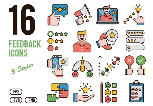 16 Feedback Icons