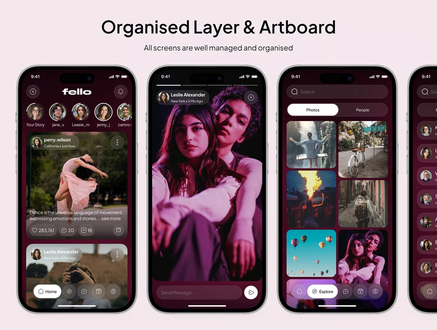 fello - Social Media App UI Kit 3