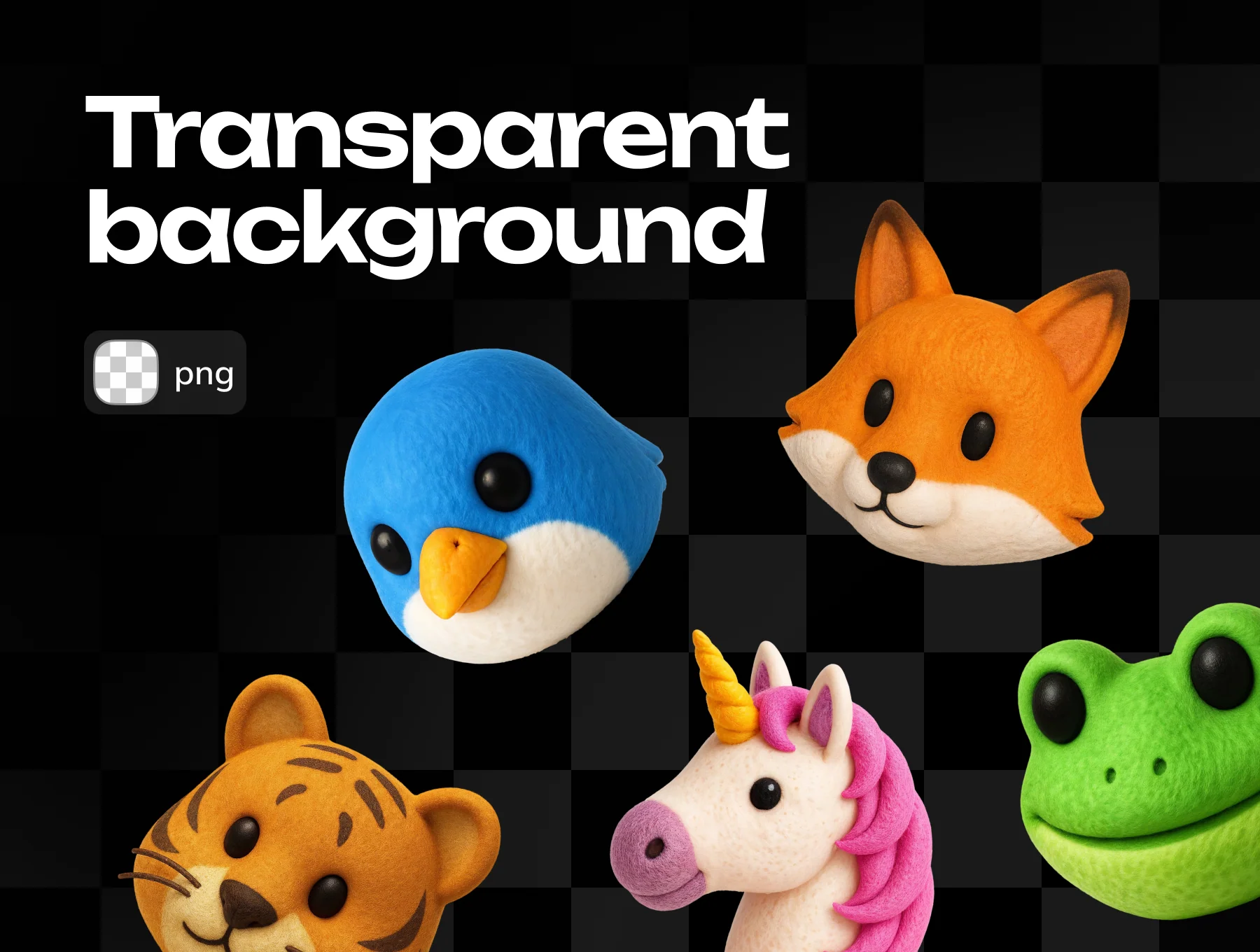 Felt 3D Emoji: Animals Pack 3