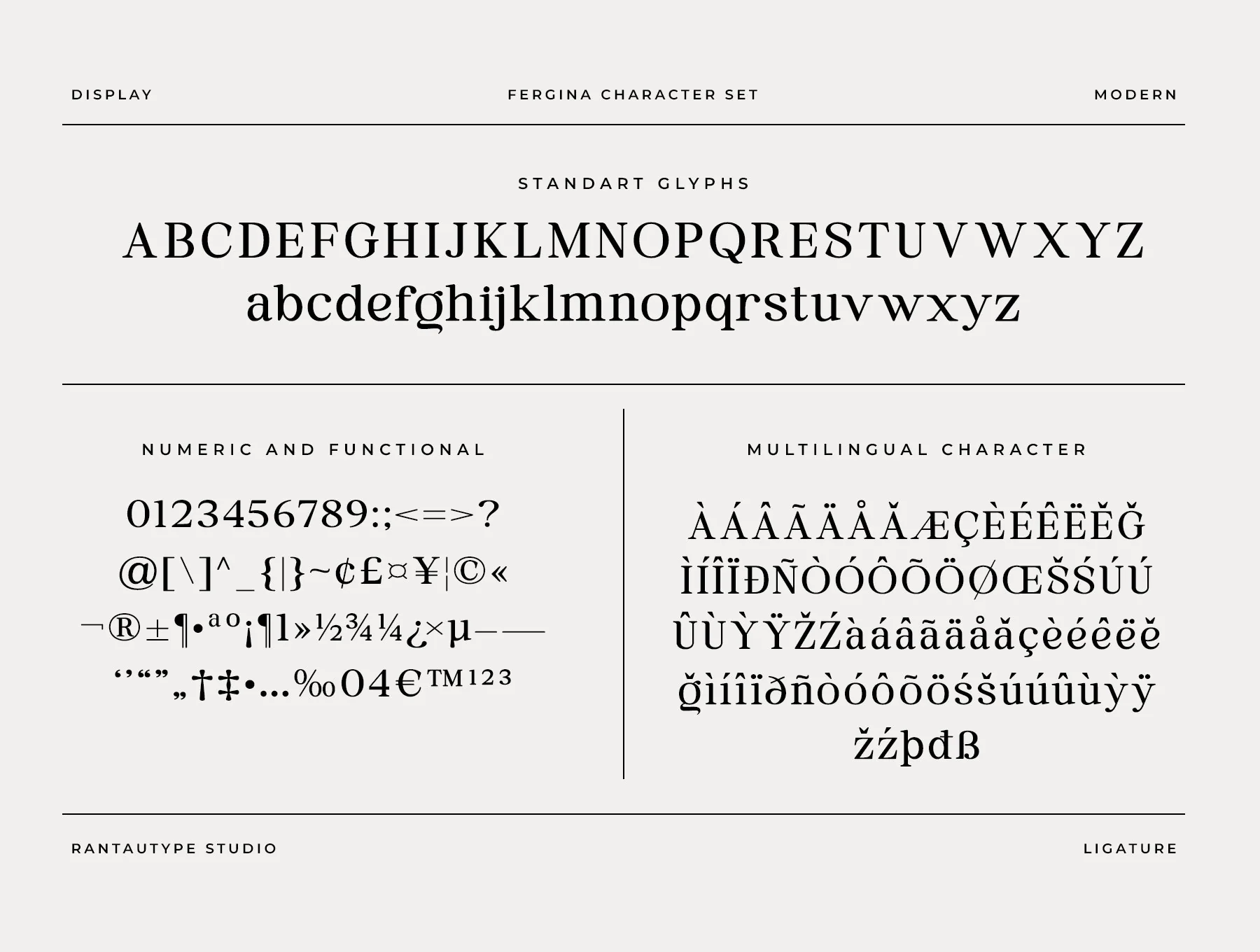 Fergina Modern Ligature Font 7