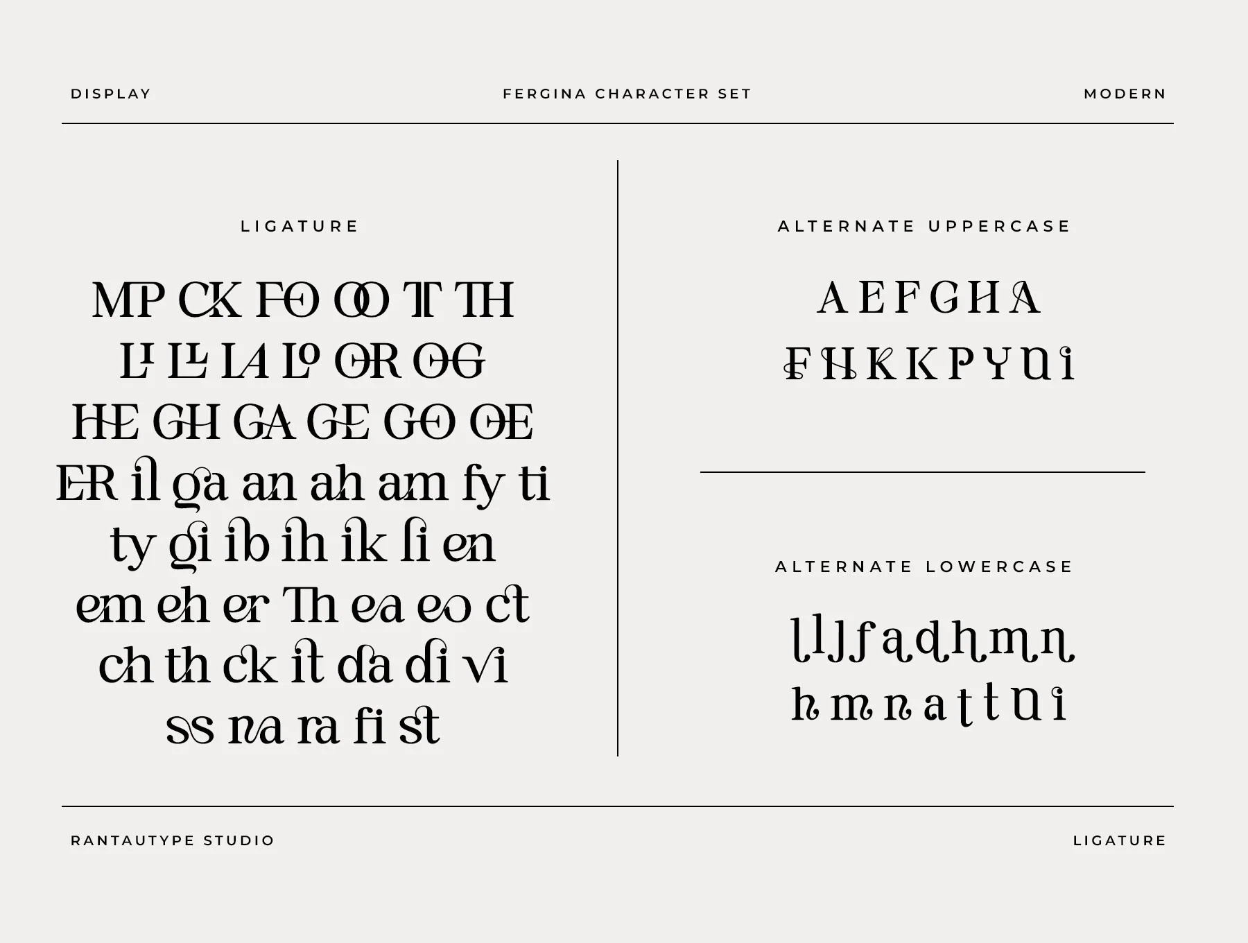 Fergina Modern Ligature Font 8