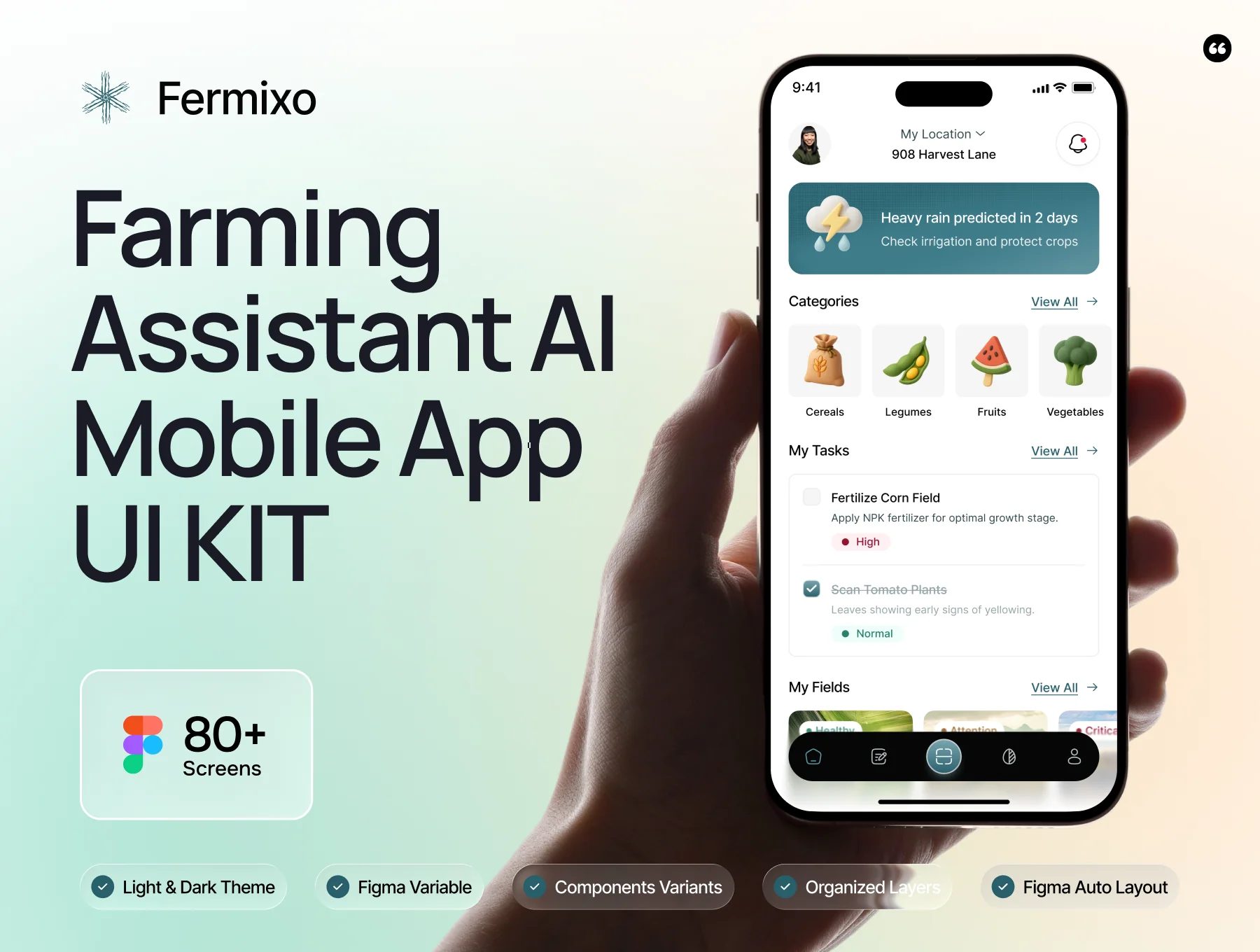 Fermixo - Farming Assistant AI Mobile App UI KIT