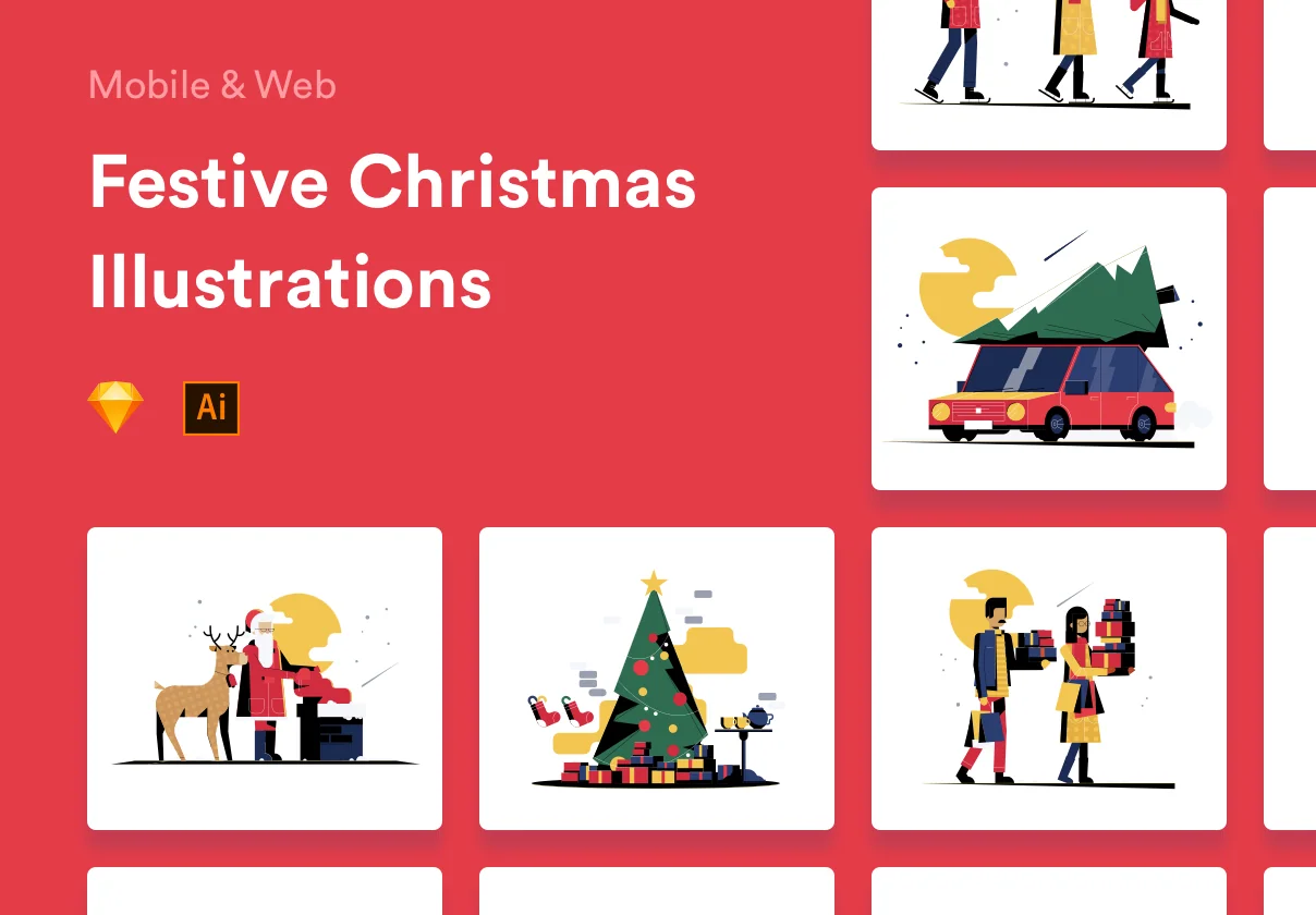 Festive Christmas Illustrations