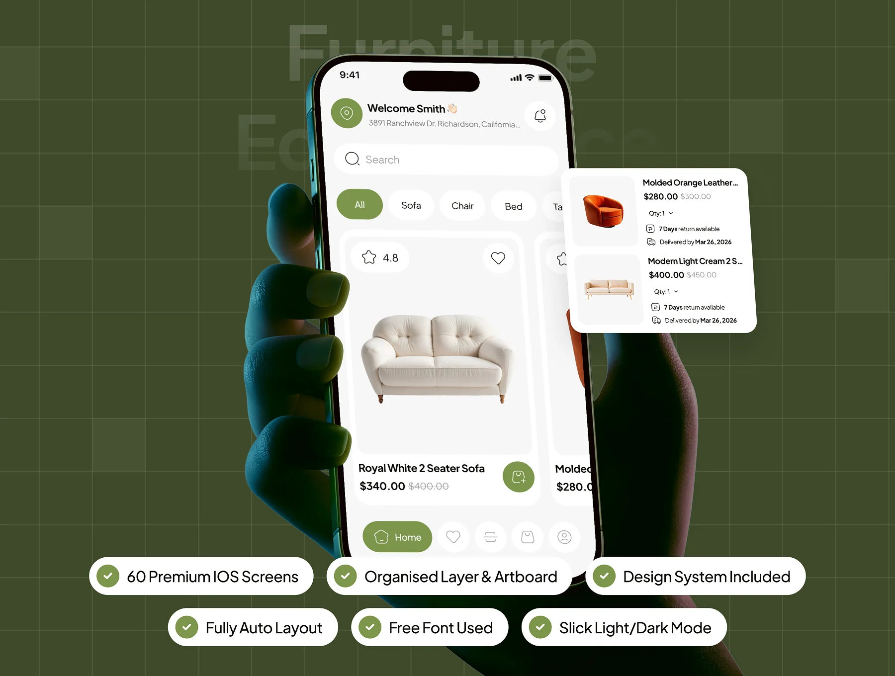 Fetra - Furniture Ecommerce App UI Kit