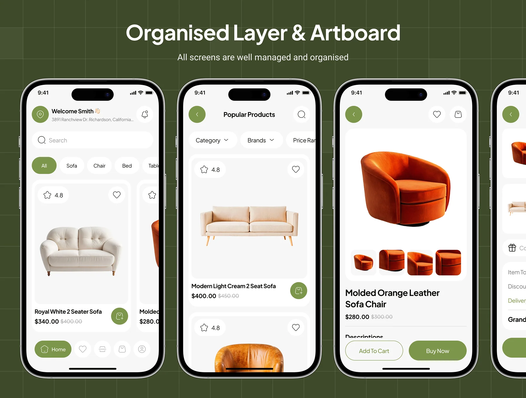 Fetra - Furniture Ecommerce App UI Kit 3