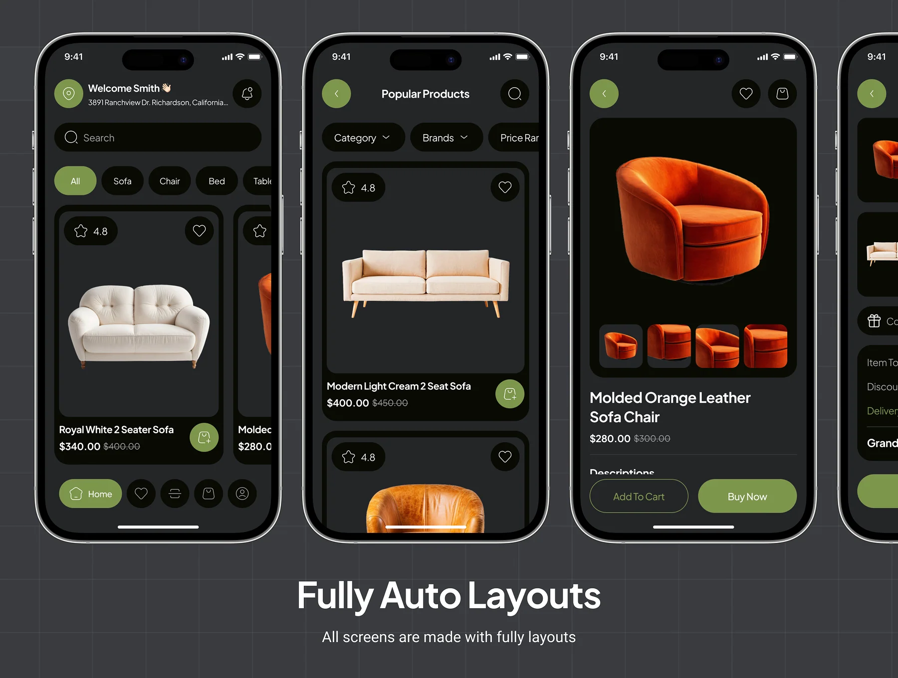 Fetra - Furniture Ecommerce App UI Kit 4