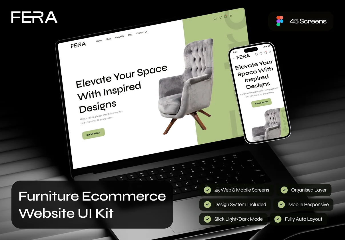 Fetra - Furniture Ecommerce Website UI Kit