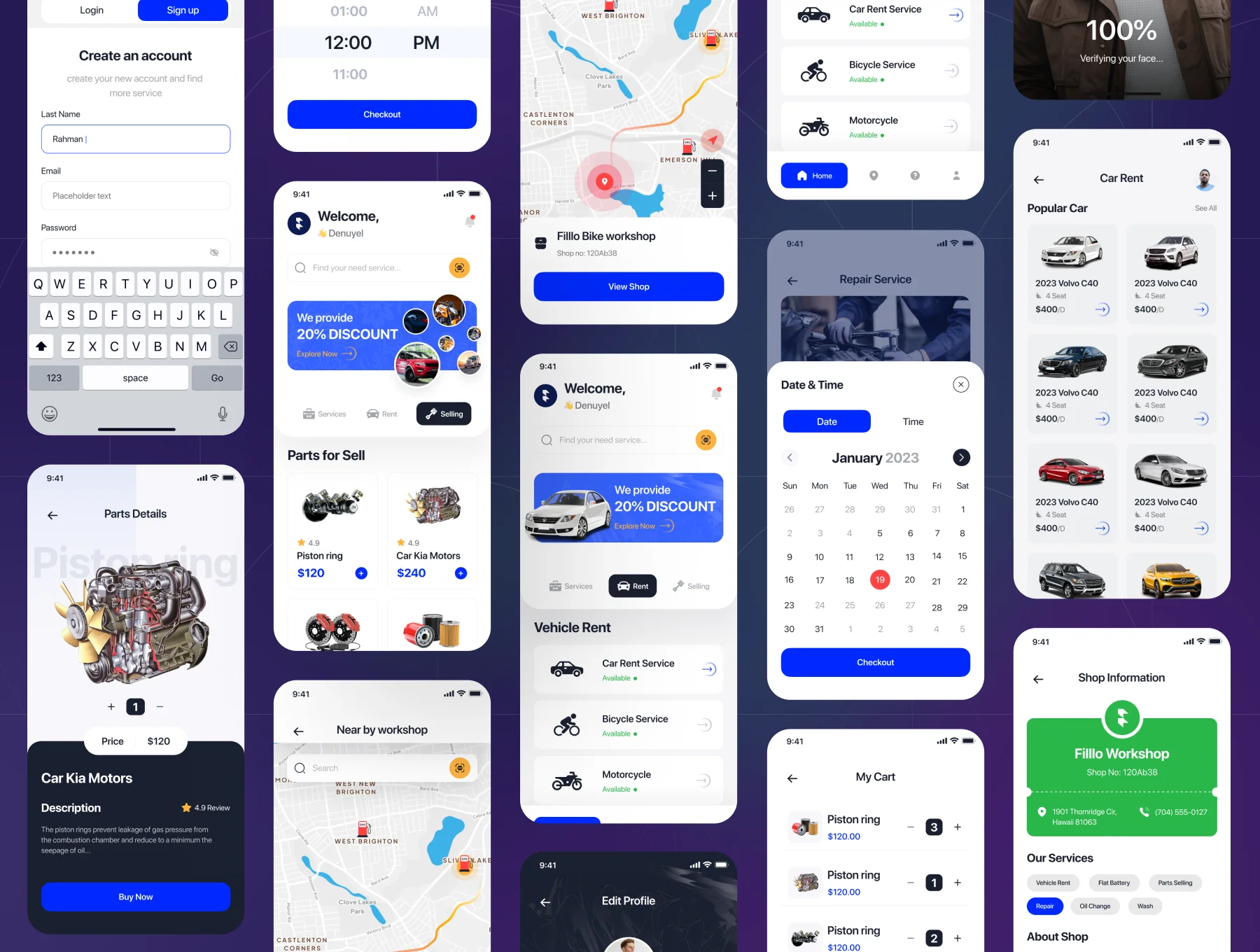 Filllo Automotive App UI Kit 4