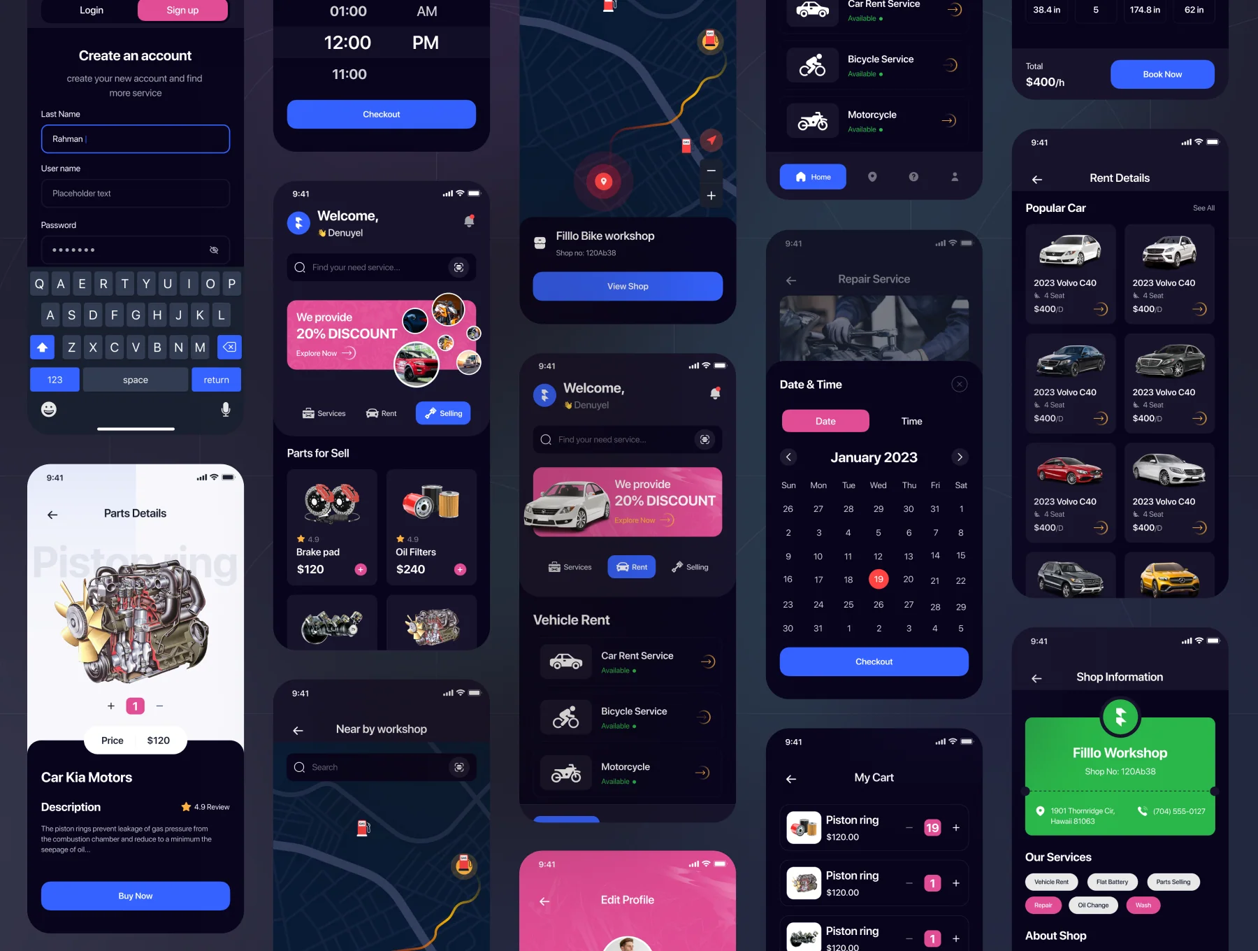 Filllo Automotive App UI Kit 6