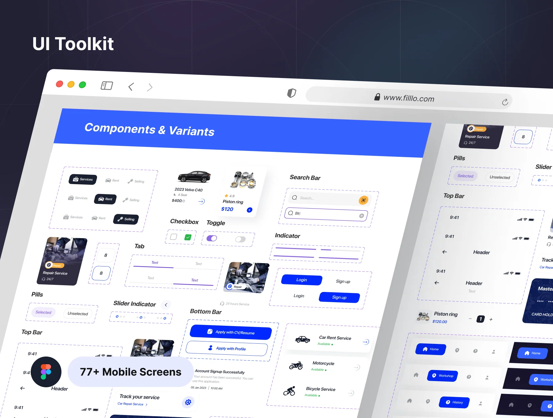 Filllo Automotive App UI Kit 7