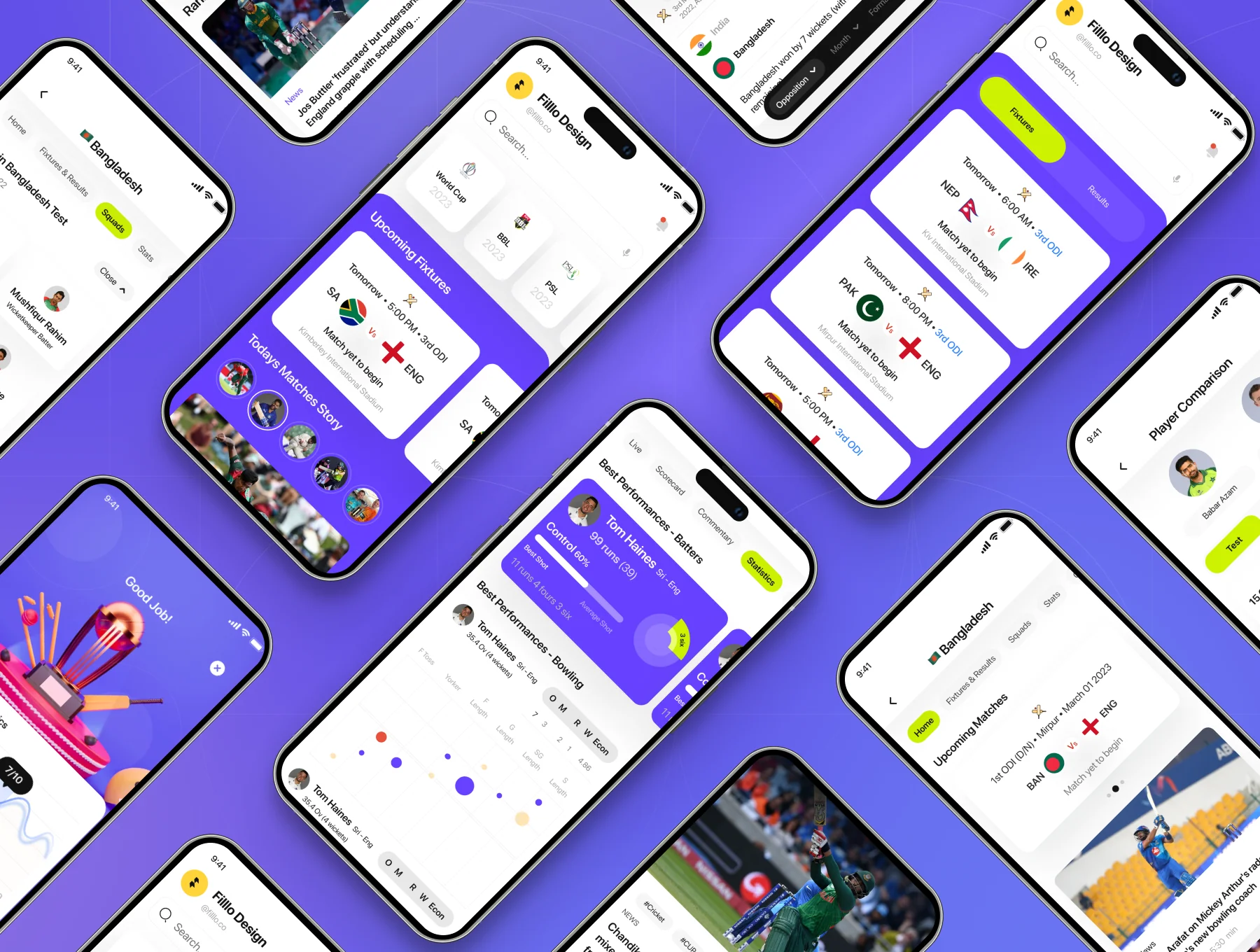 Filllo Cricket live Score UI Kit 6