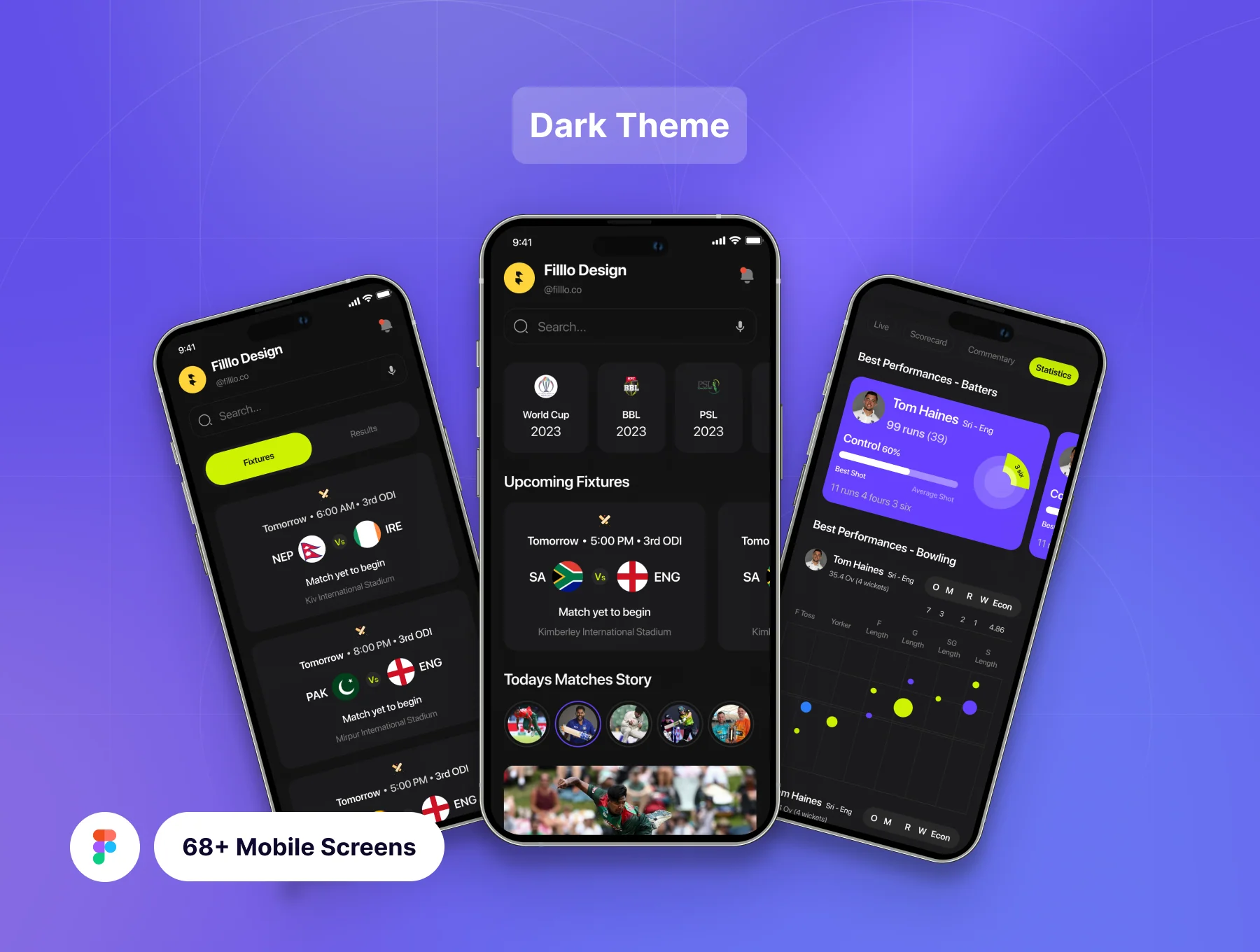 Filllo Cricket live Score UI Kit 7