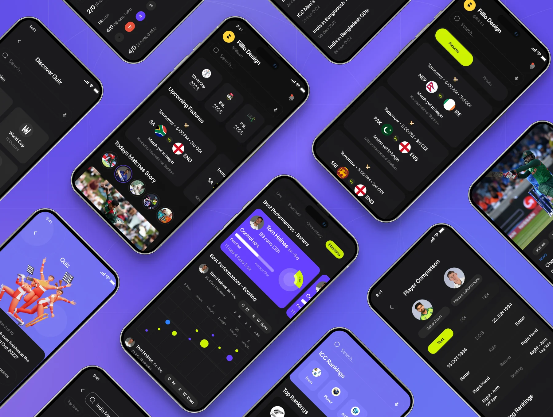 Filllo Cricket live Score UI Kit 8