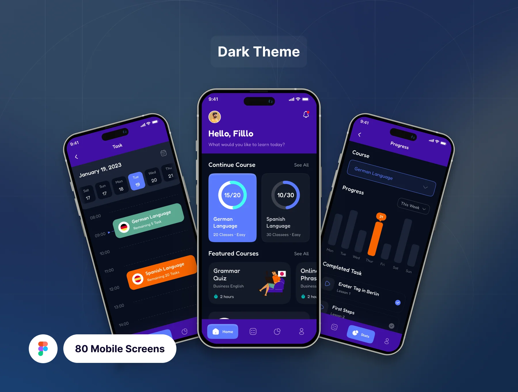 Filllo Language Learning App UI Kit 3
