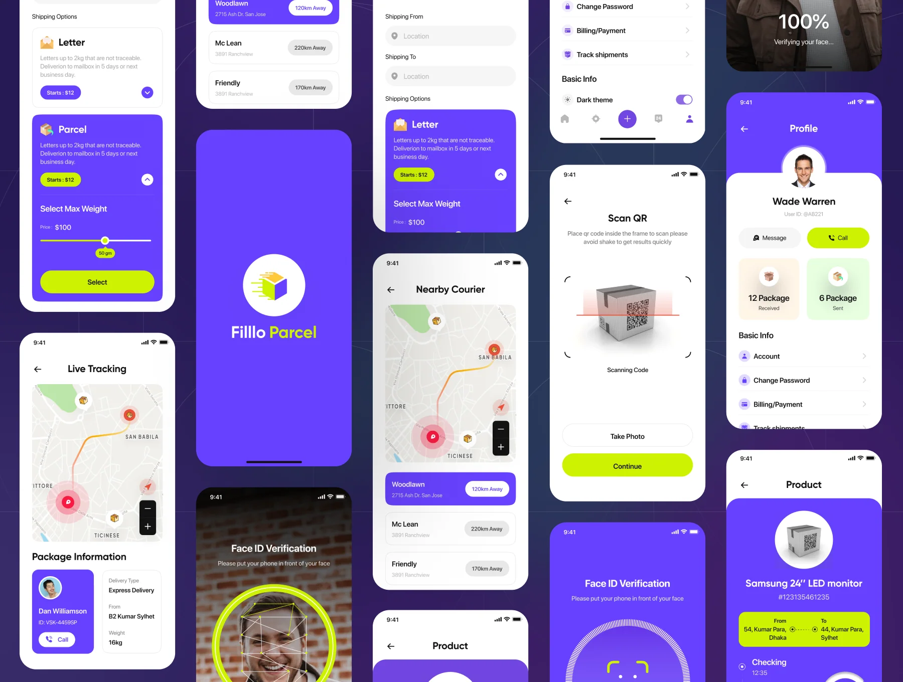 Filllo Parcel Delivery App UI Kit 6