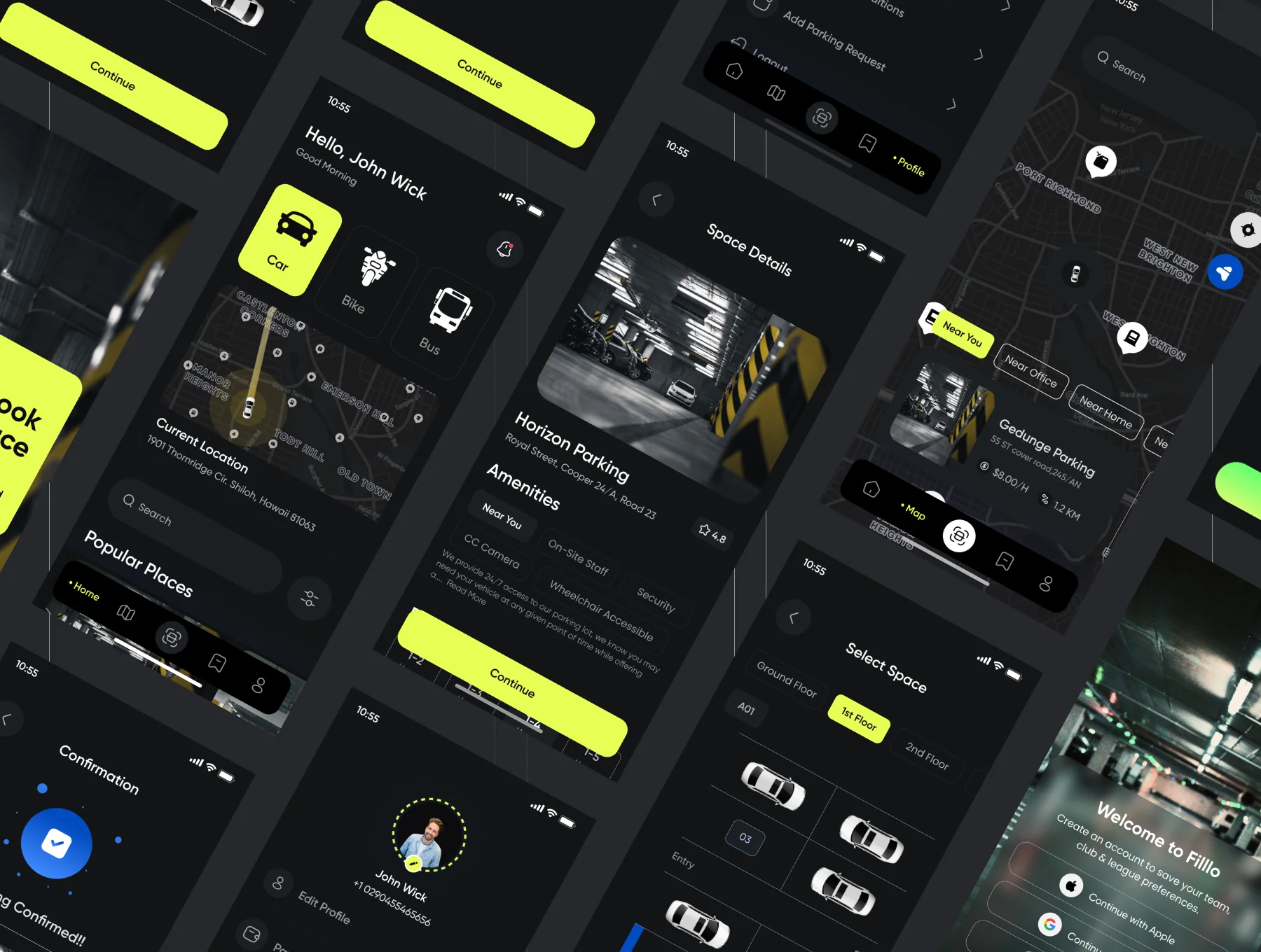 Filllo Parking Space Booking App UI Kit 6