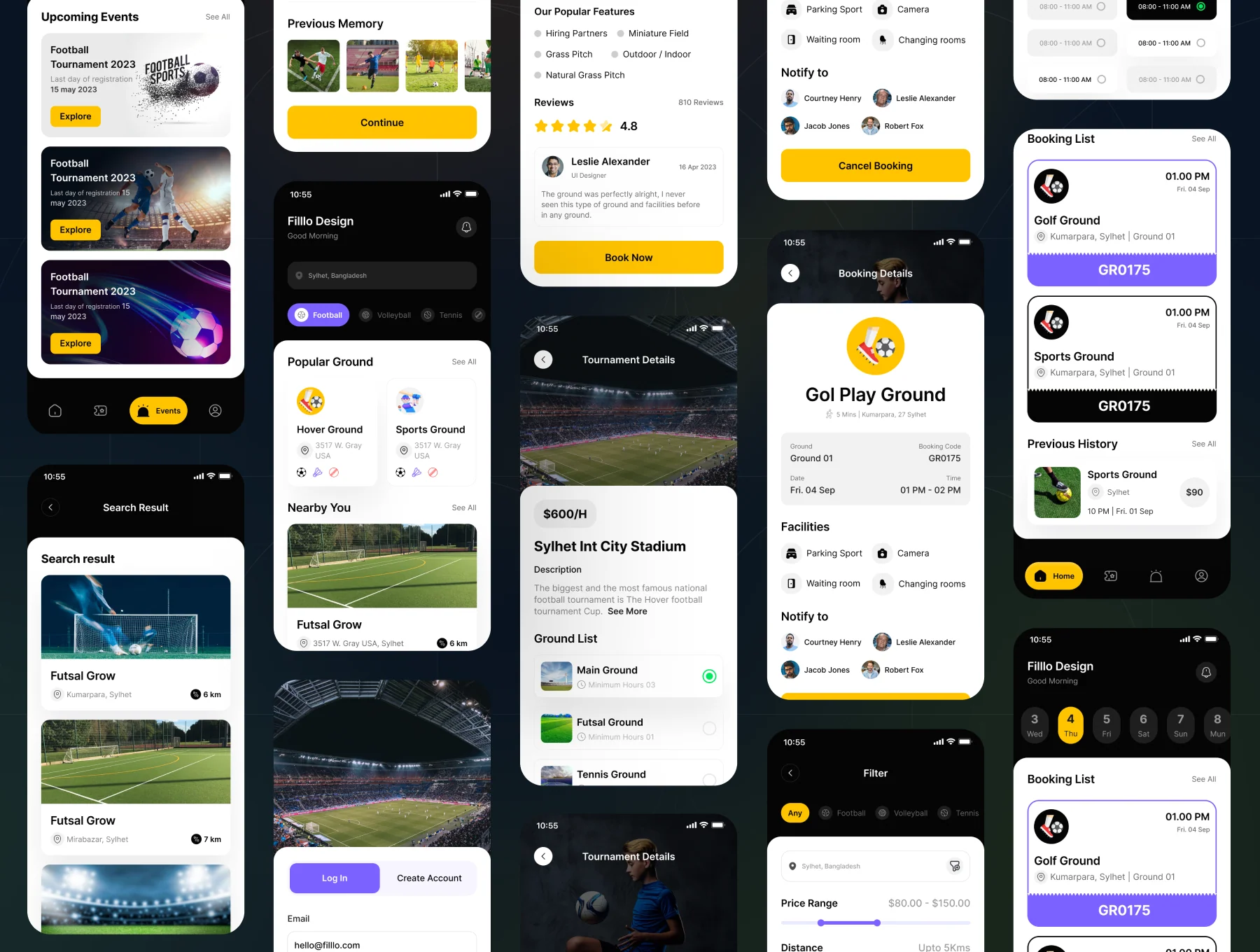 Filllo Playground Booking App UI Kit 4
