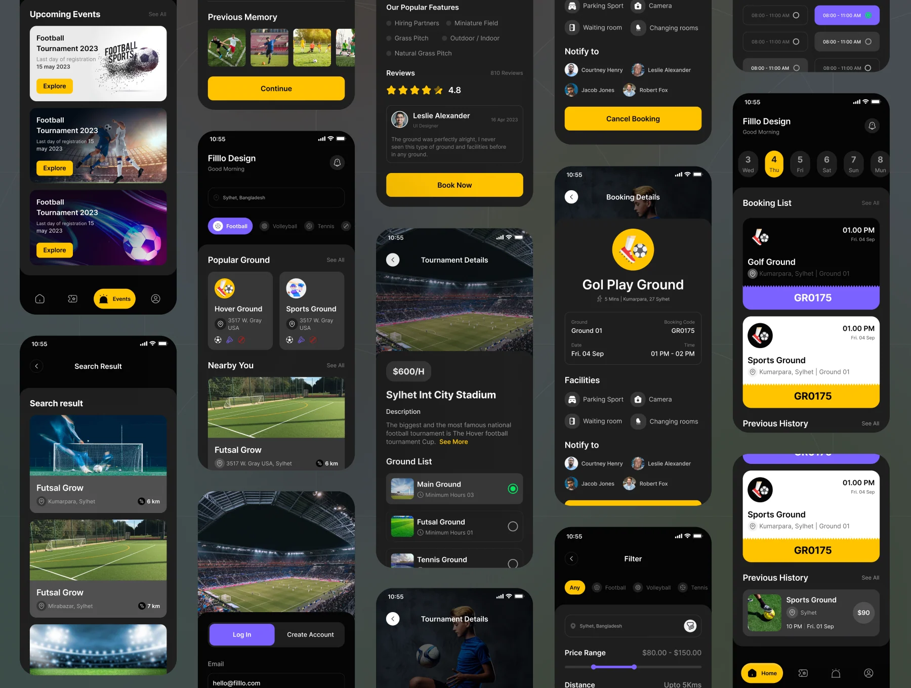 Filllo Playground Booking App UI Kit 6