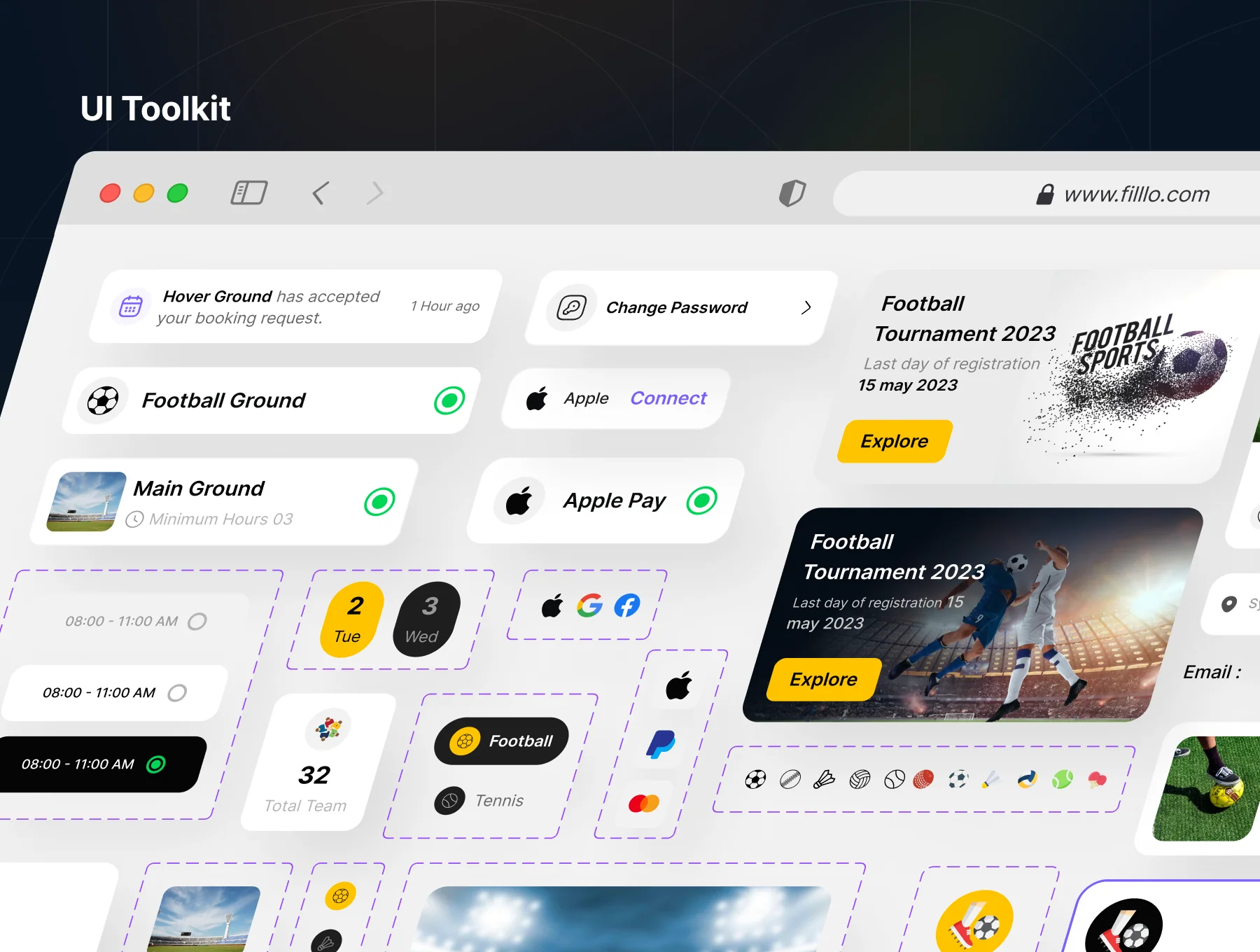 Filllo Playground Booking App UI Kit 8